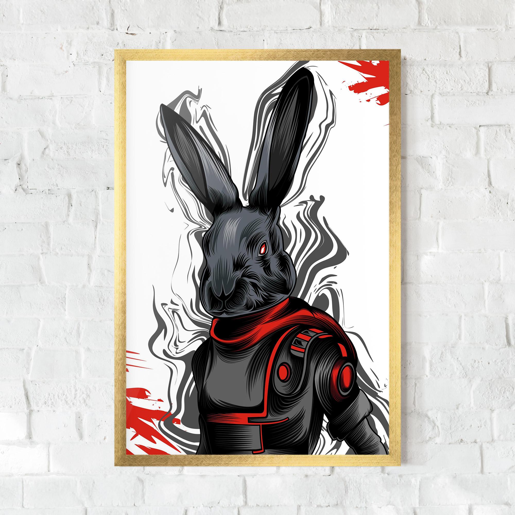 Gerahmte Poster Red Robot Bunny mockup 0