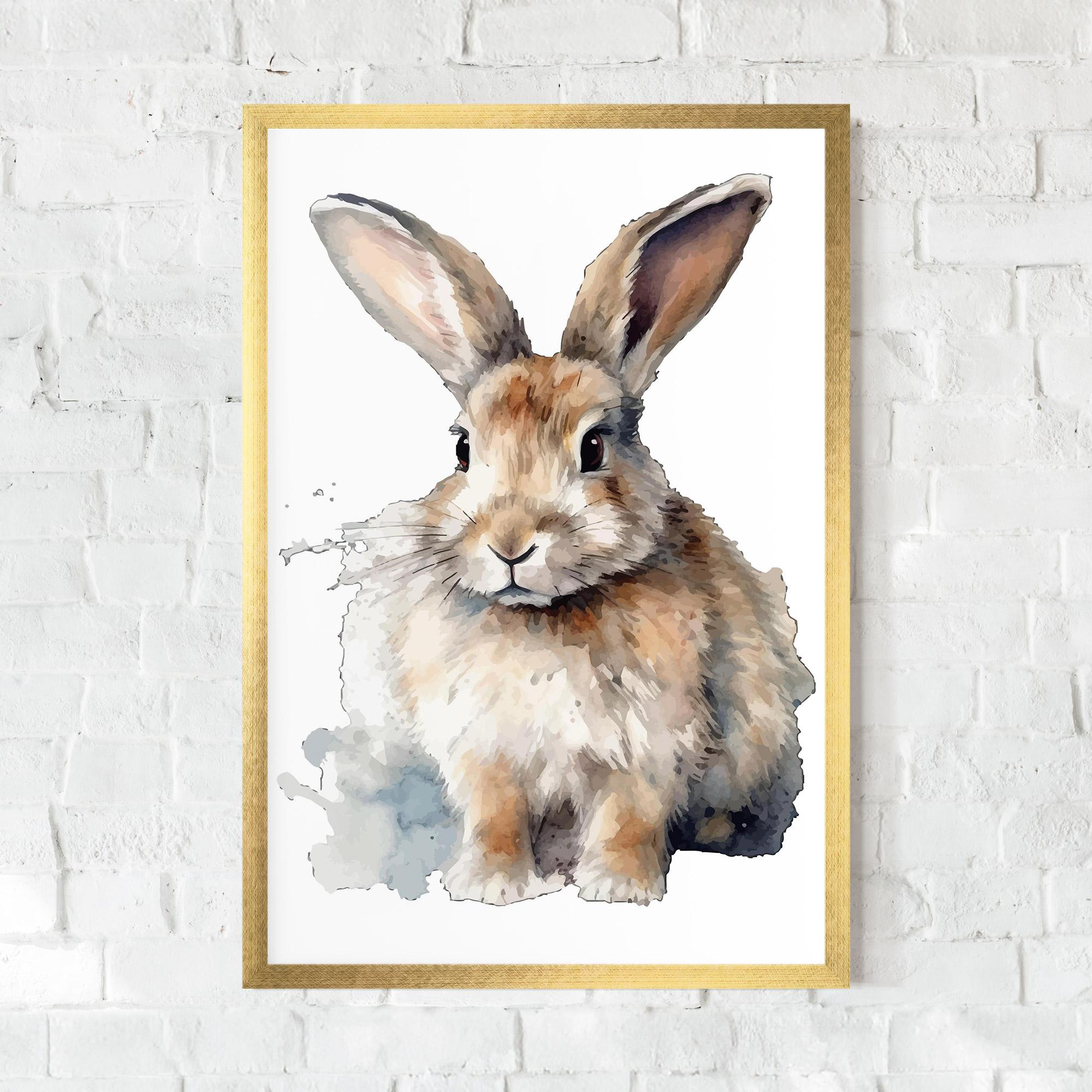 Gerahmte Poster Watercolor Cute Bunny mockup 0