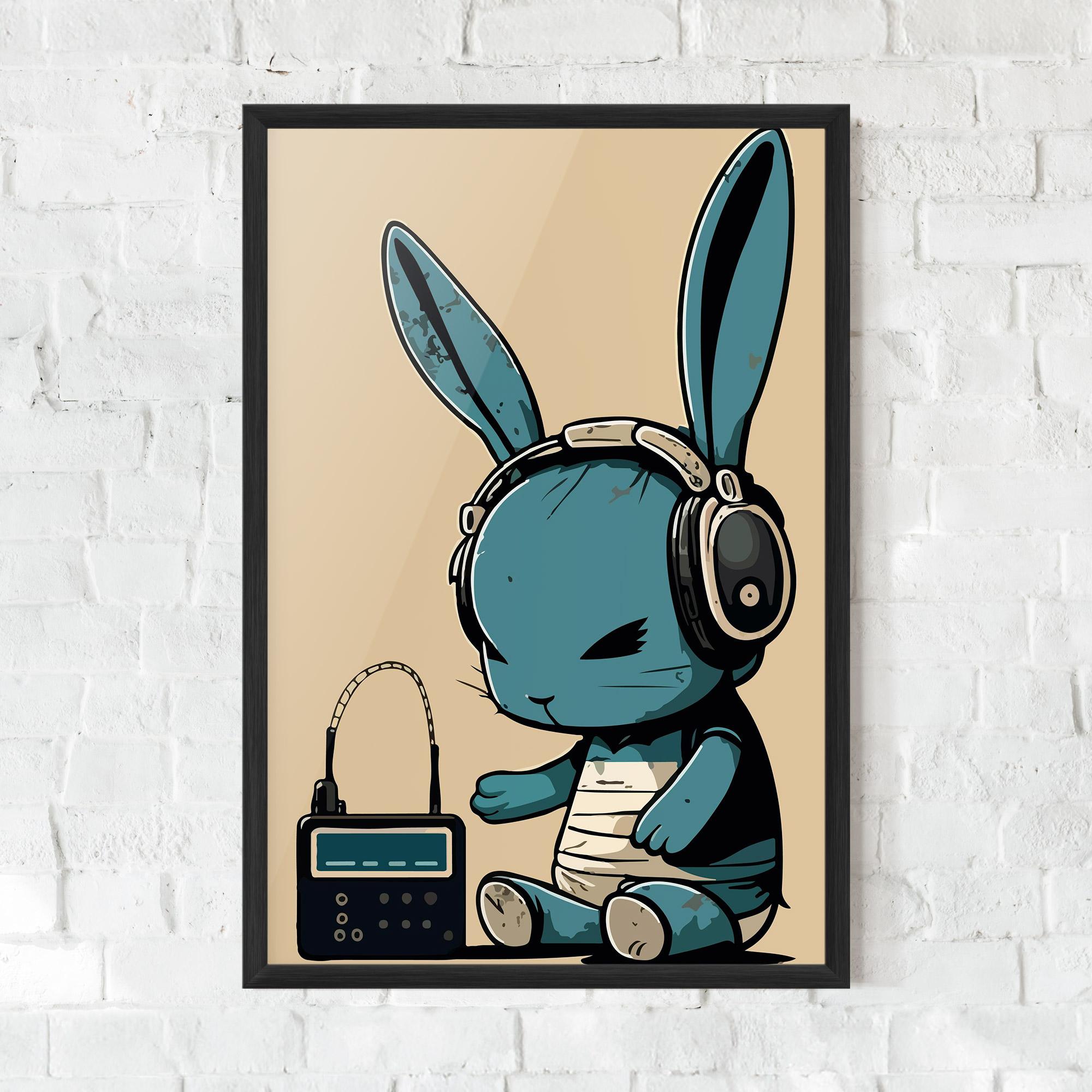 Gerahmte Poster Blue Baby Bunny mockup 0