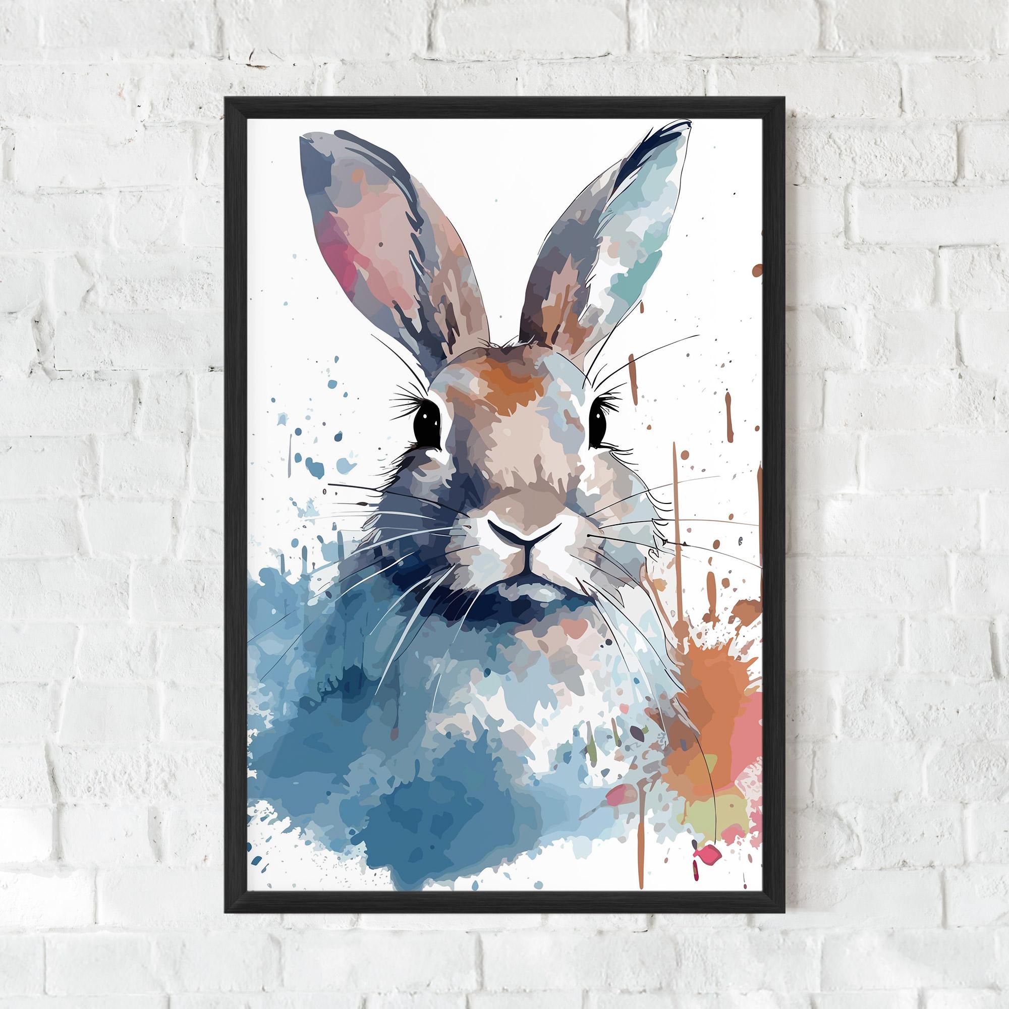 Gerahmte Poster Bunny Art Splash mockup 0