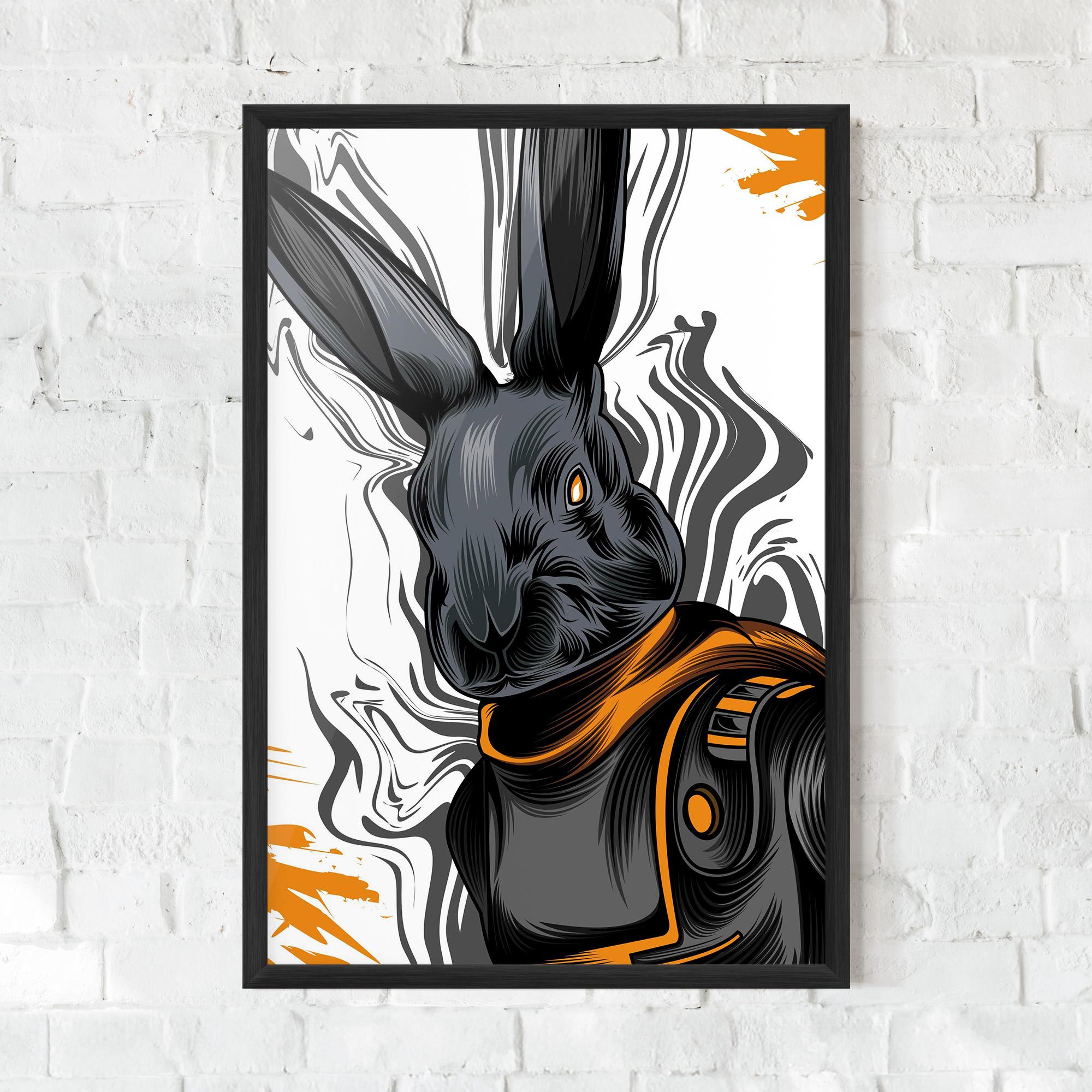 Gerahmte Poster Cyborg Yellow Bunny mockup 0