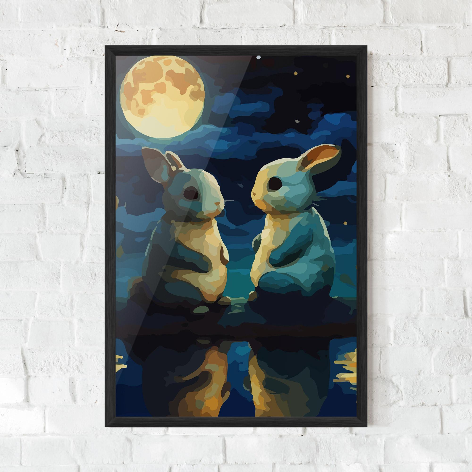 Gerahmte Poster Full Moon Bunny mockup 0