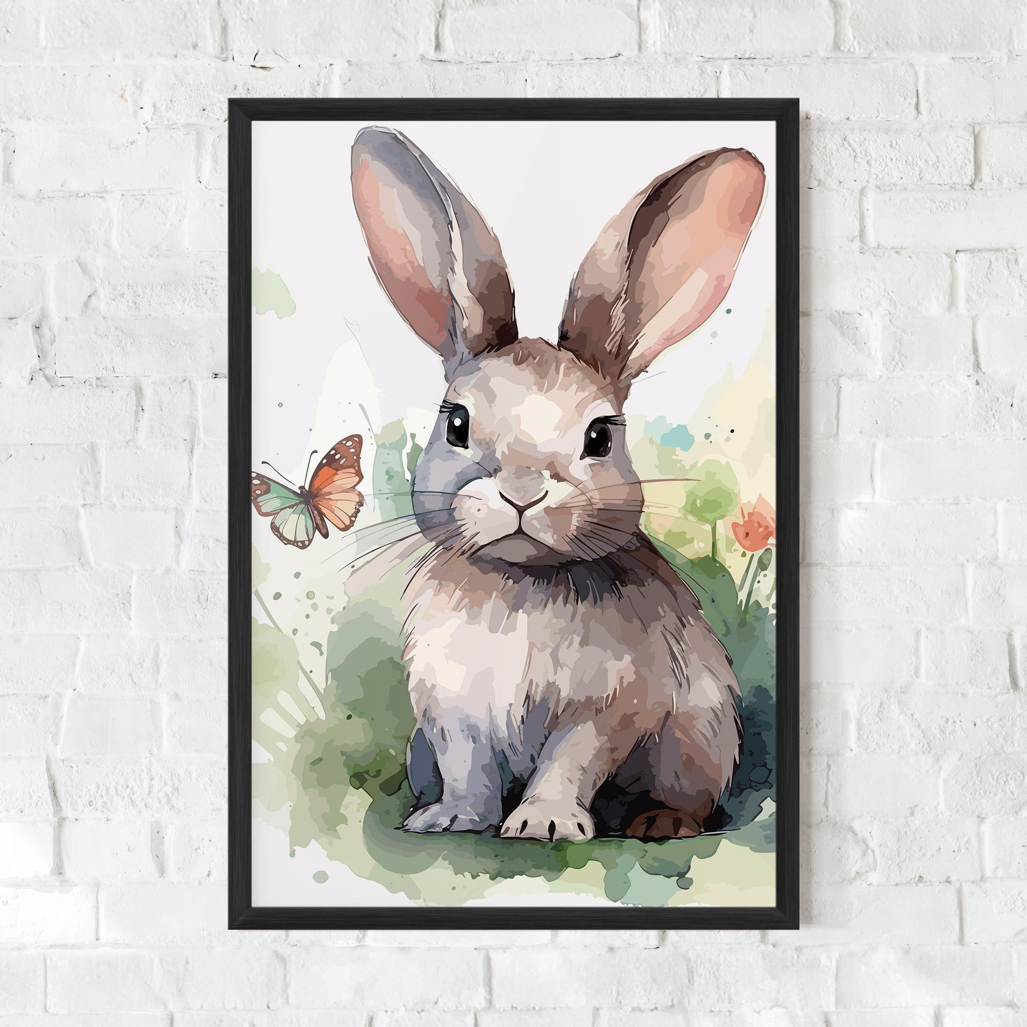 Gerahmte Poster Pretty Bunny Art mockup 0
