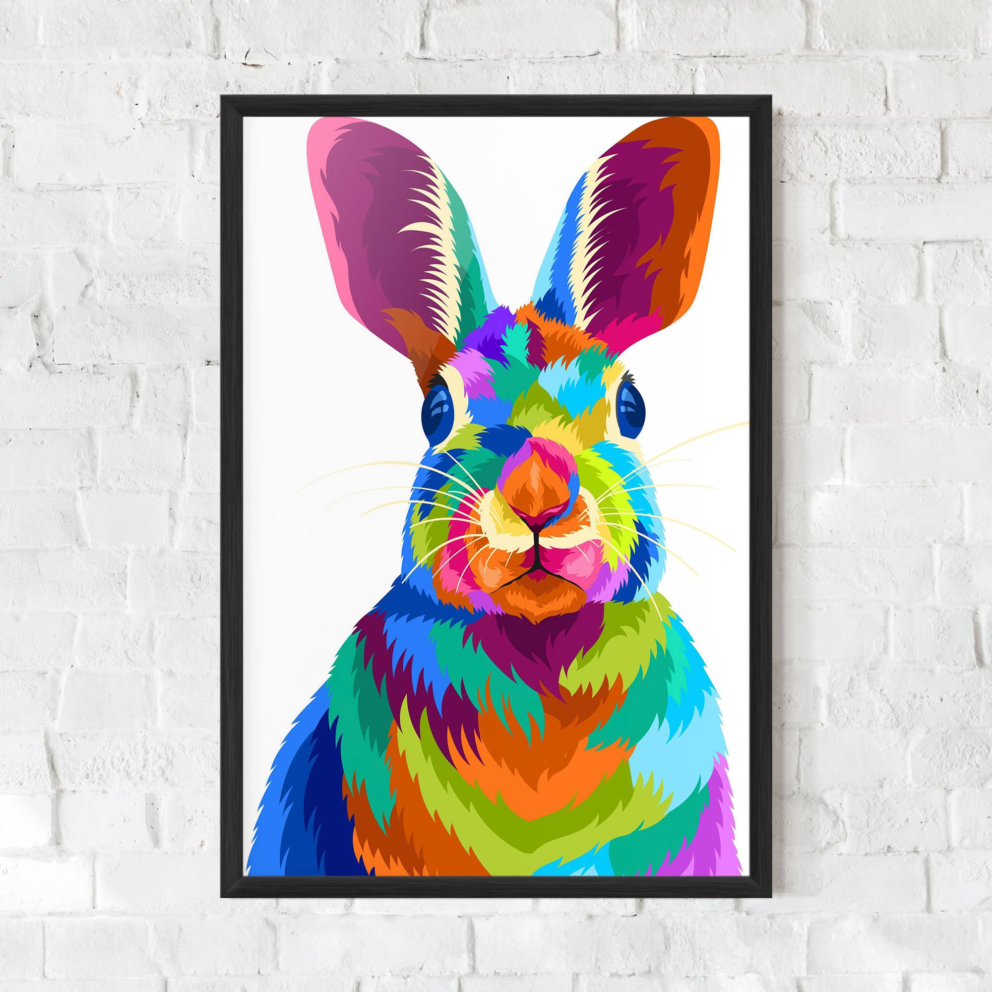 Gerahmte Poster Rabbit Art Style mockup 0