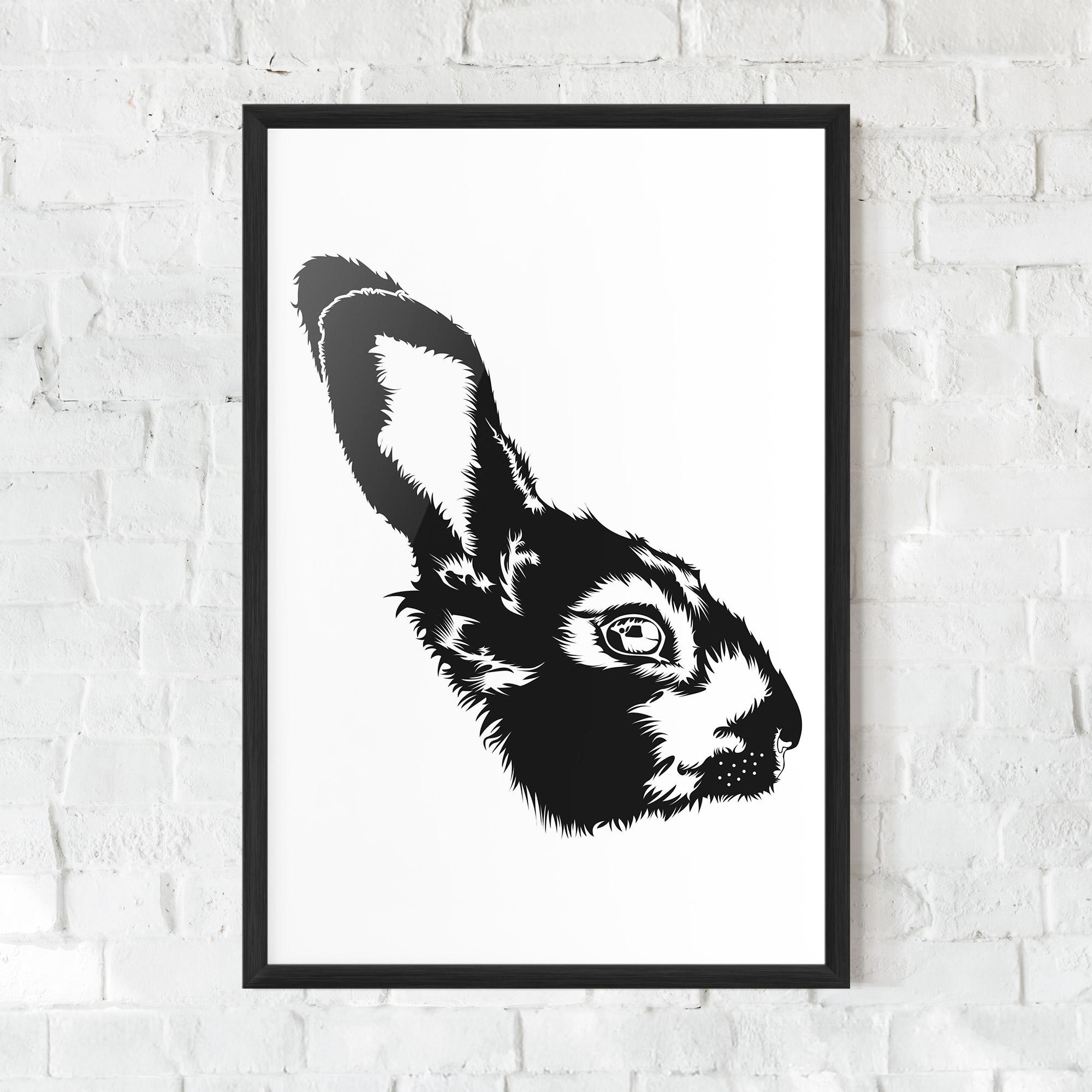 Gerahmte Poster Rabbit Head mockup 0