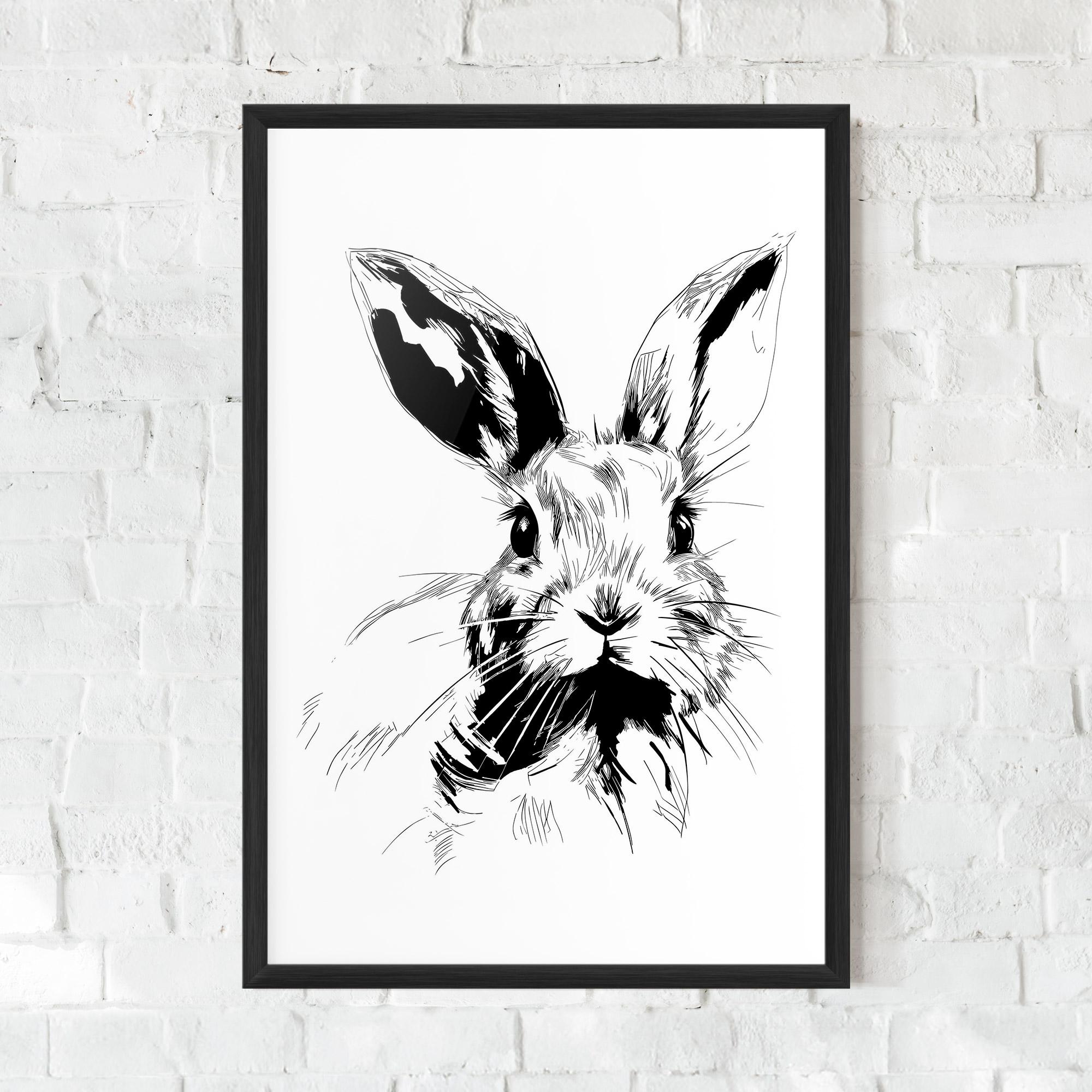 Gerahmte Poster Rabbit Looking mockup 0