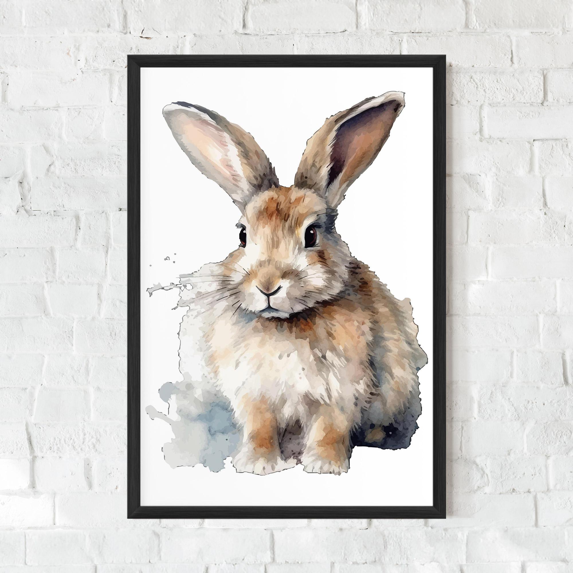 Gerahmte Poster Watercolor Cute Bunny mockup 0
