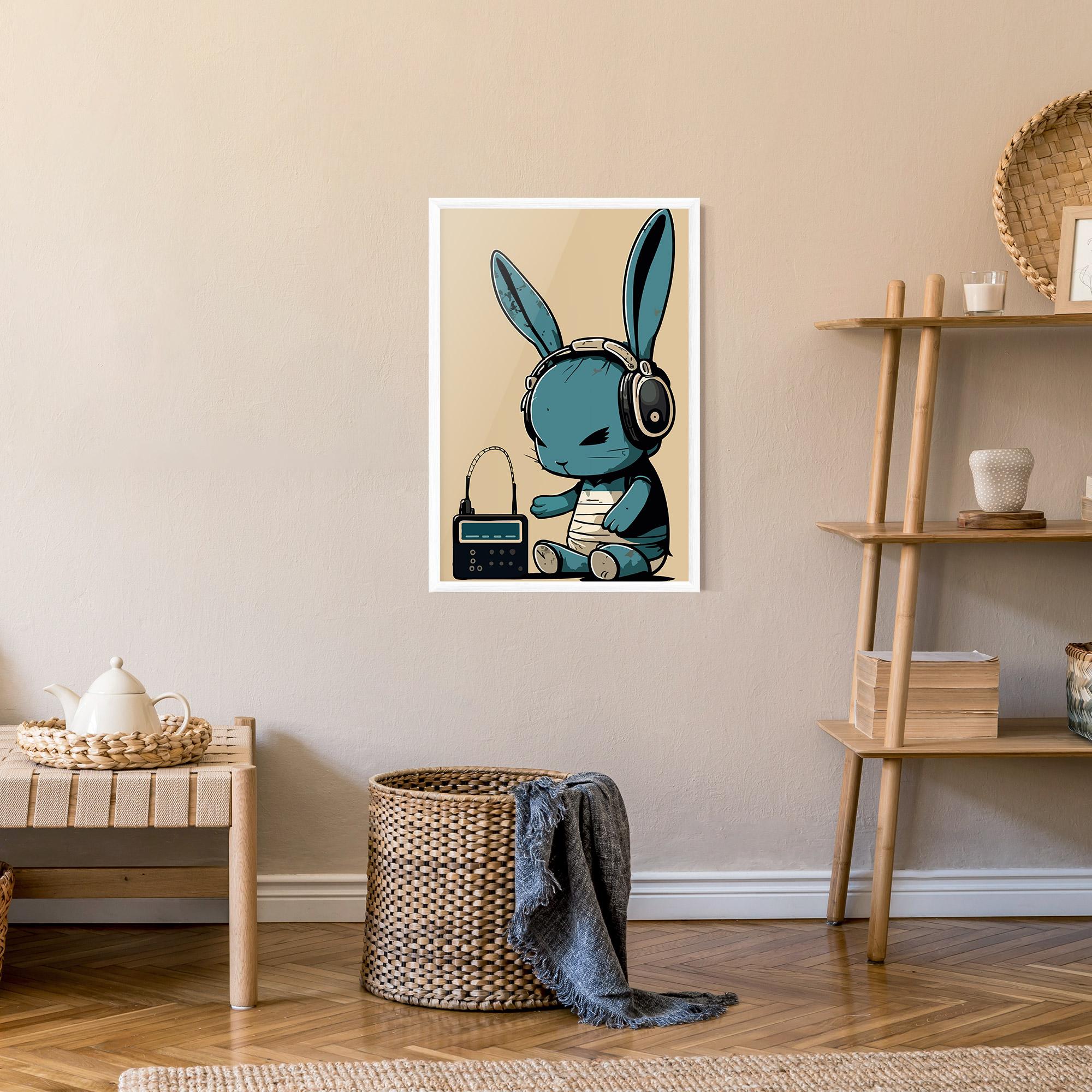 Gerahmte Poster Blue Baby Bunny mockup 9