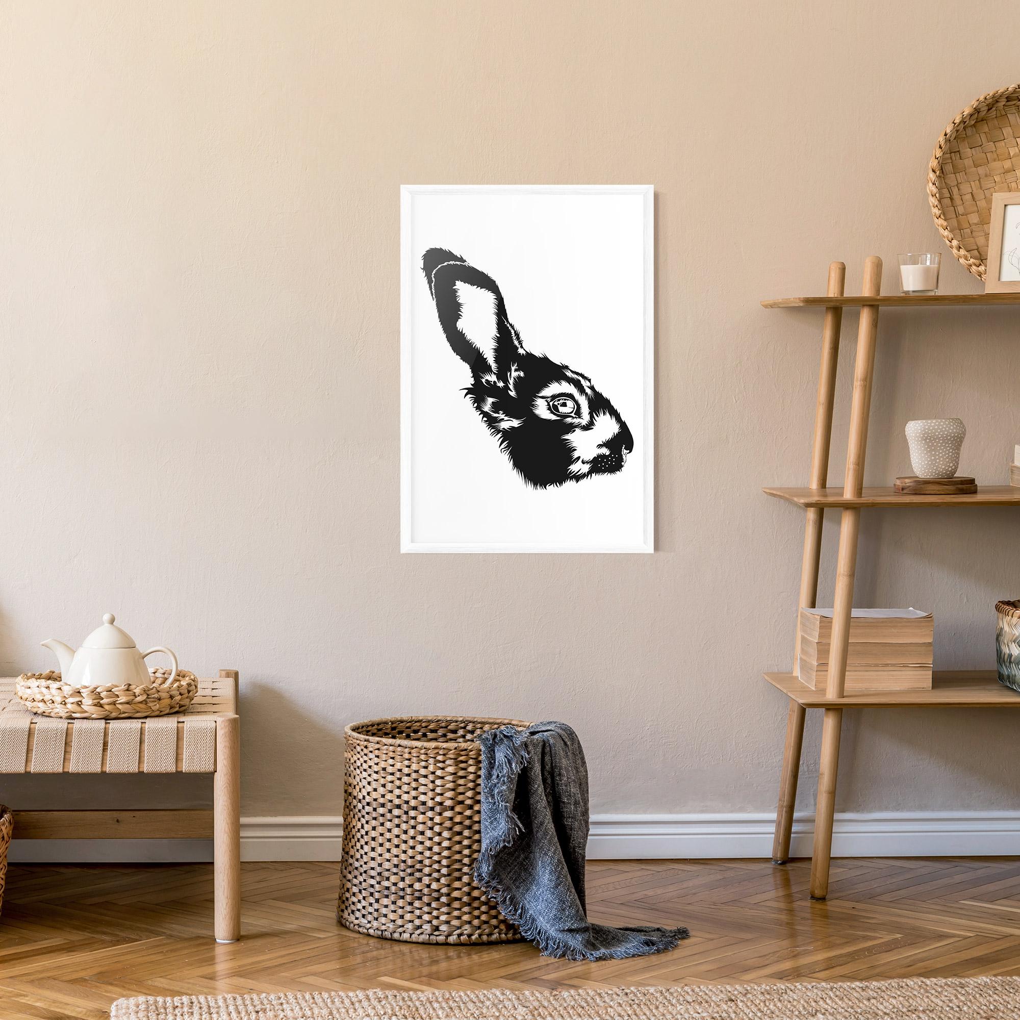 Gerahmte Poster Rabbit Head mockup 9