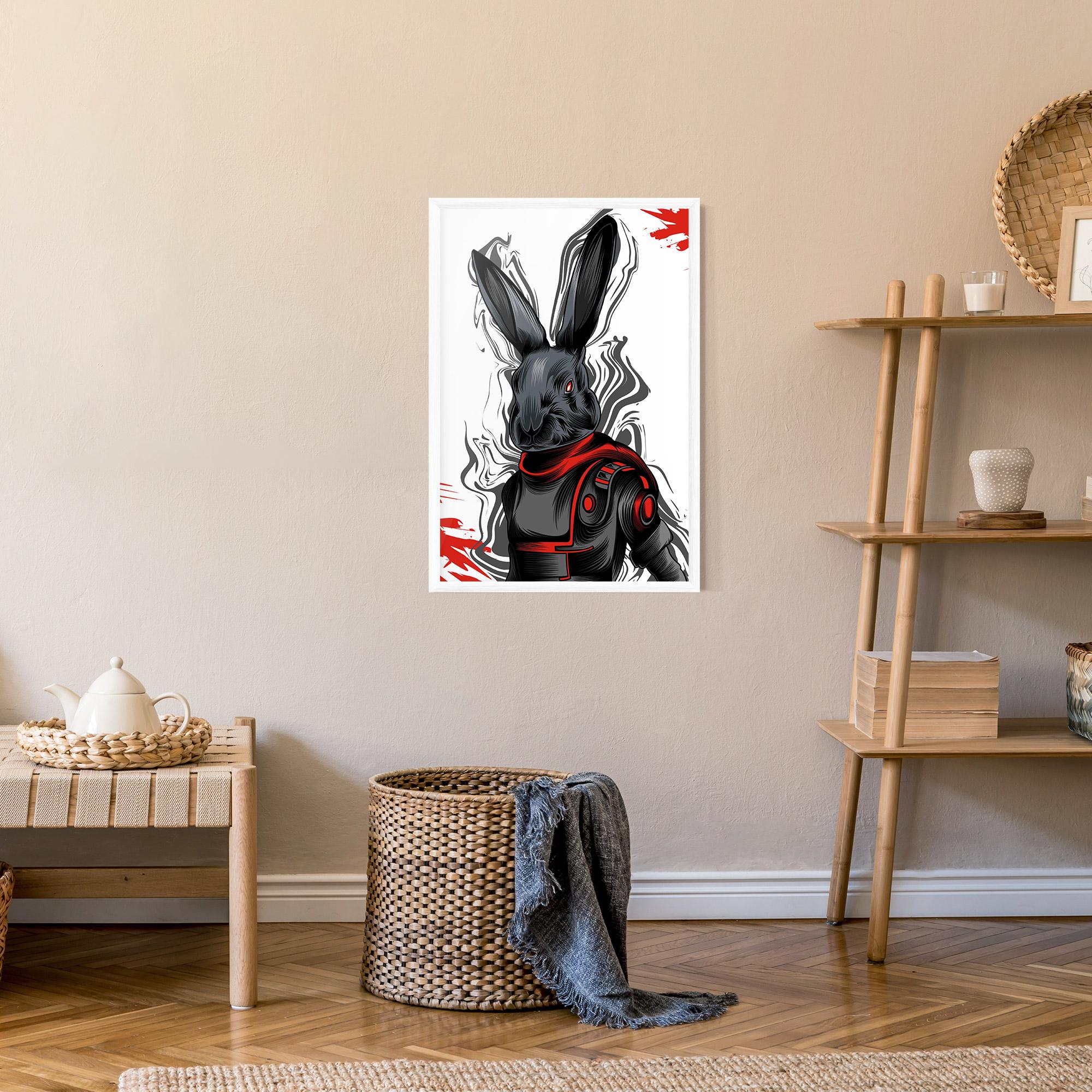 Gerahmte Poster Red Robot Bunny mockup 9