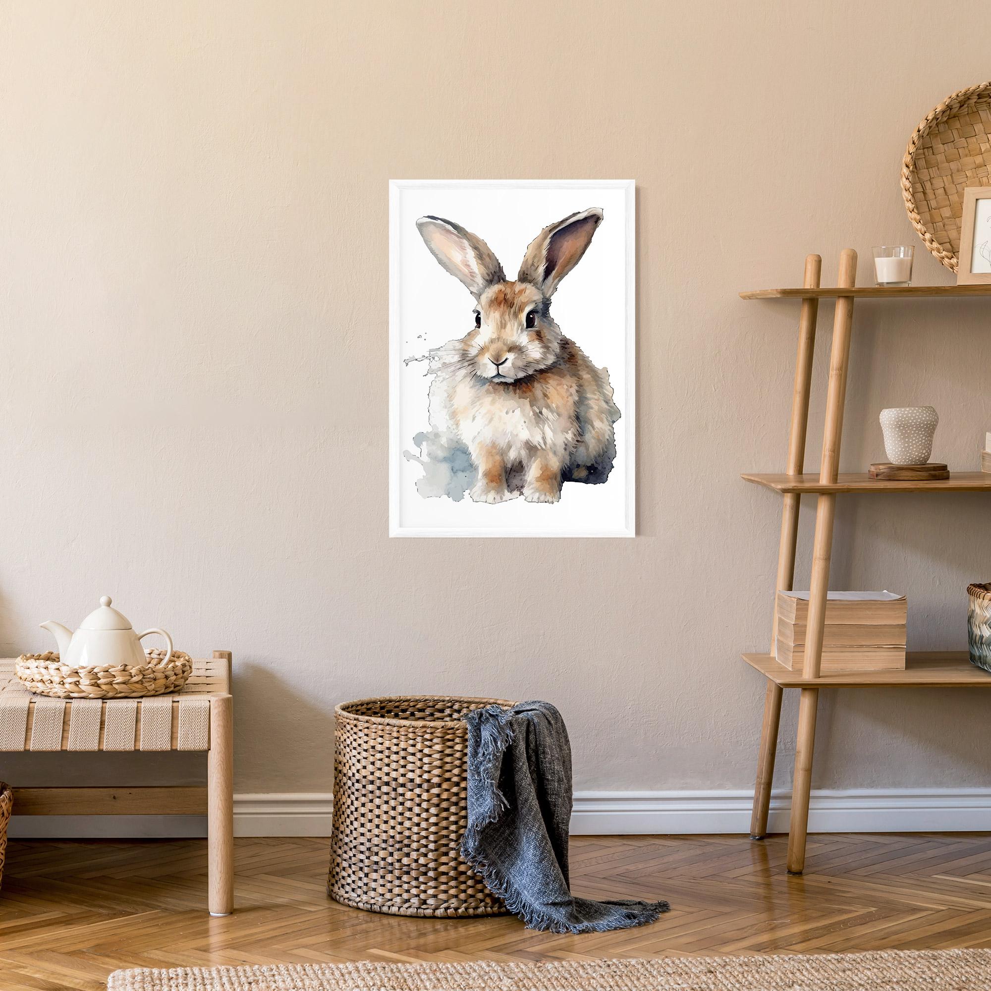 Gerahmte Poster Watercolor Cute Bunny mockup 9