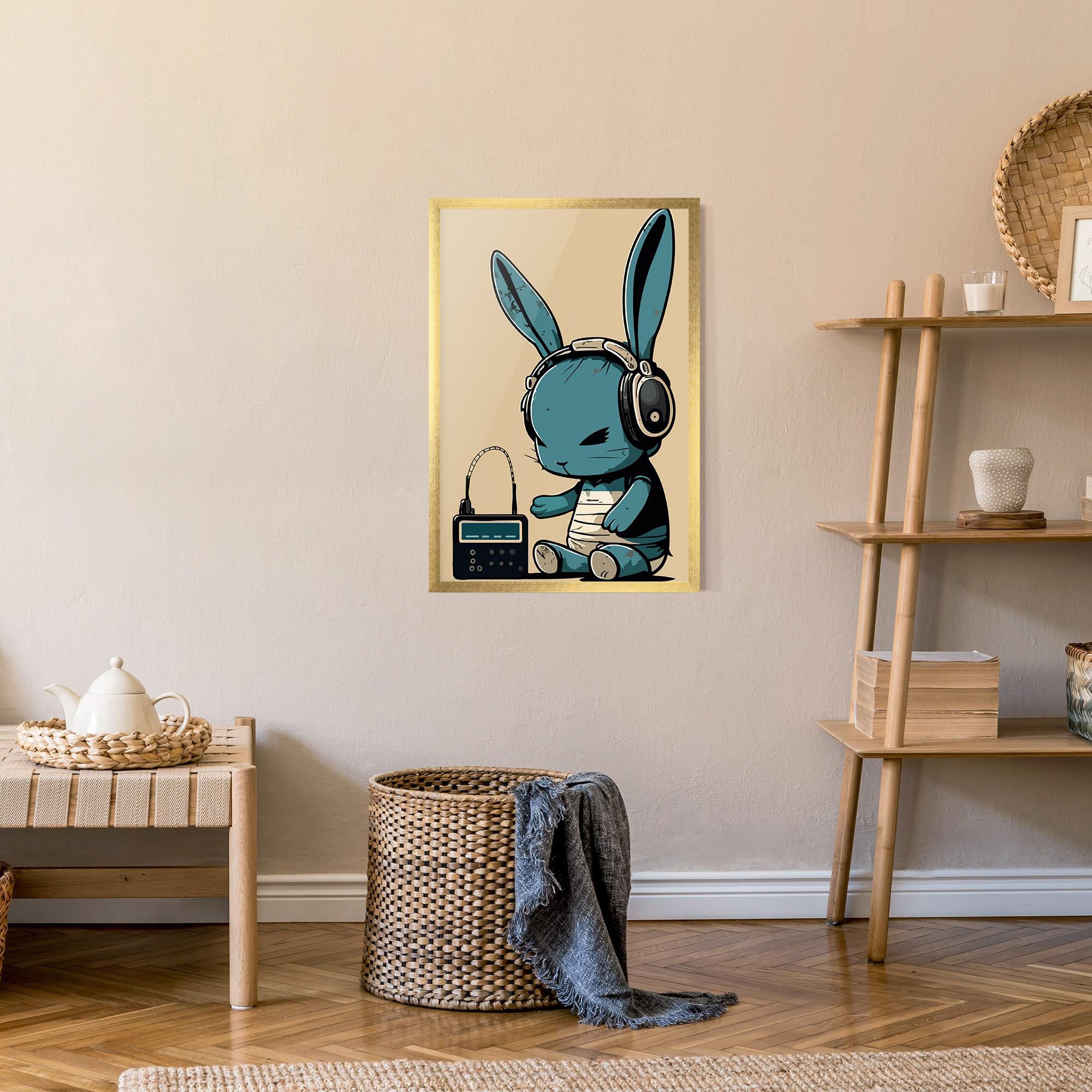 Gerahmte Poster Blue Baby Bunny mockup 9
