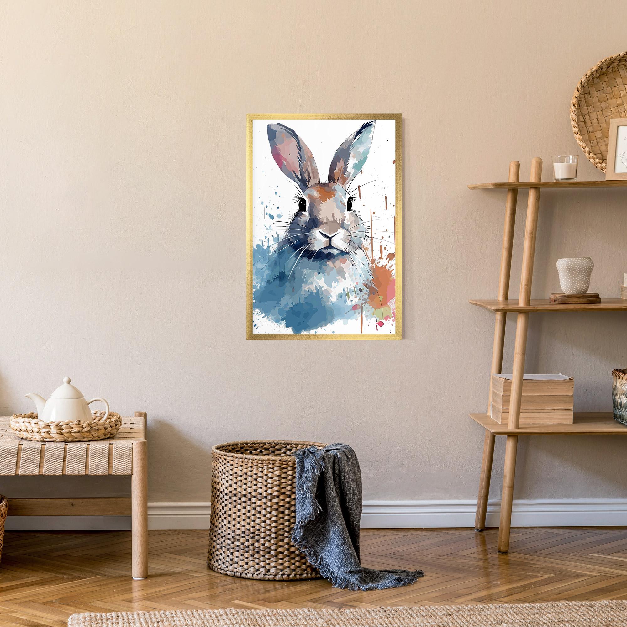 Gerahmte Poster Bunny Art Splash mockup 9