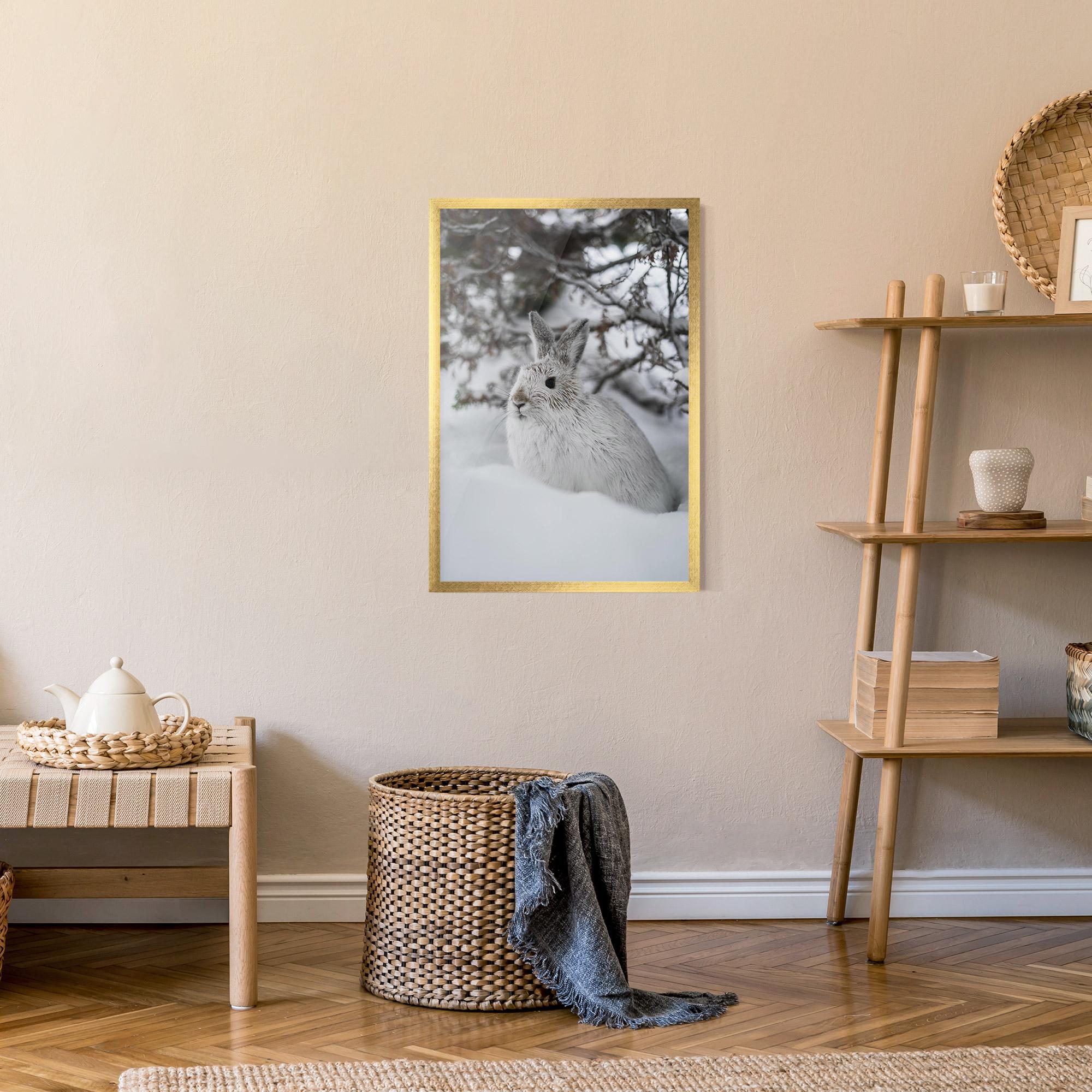 Gerahmte Poster Bunny In Snow mockup 9