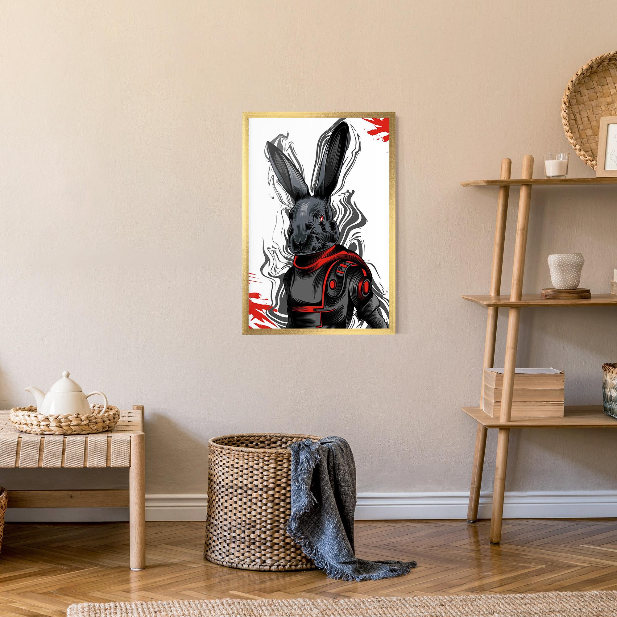 Gerahmte Poster Red Robot Bunny mockup 9