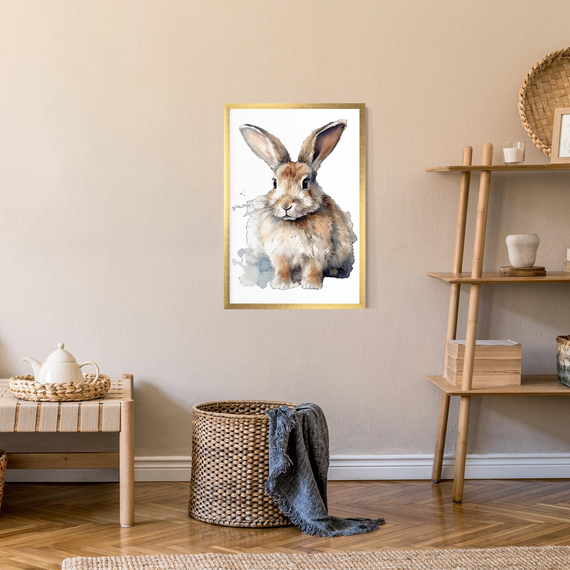 Gerahmte Poster Watercolor Cute Bunny mockup 9