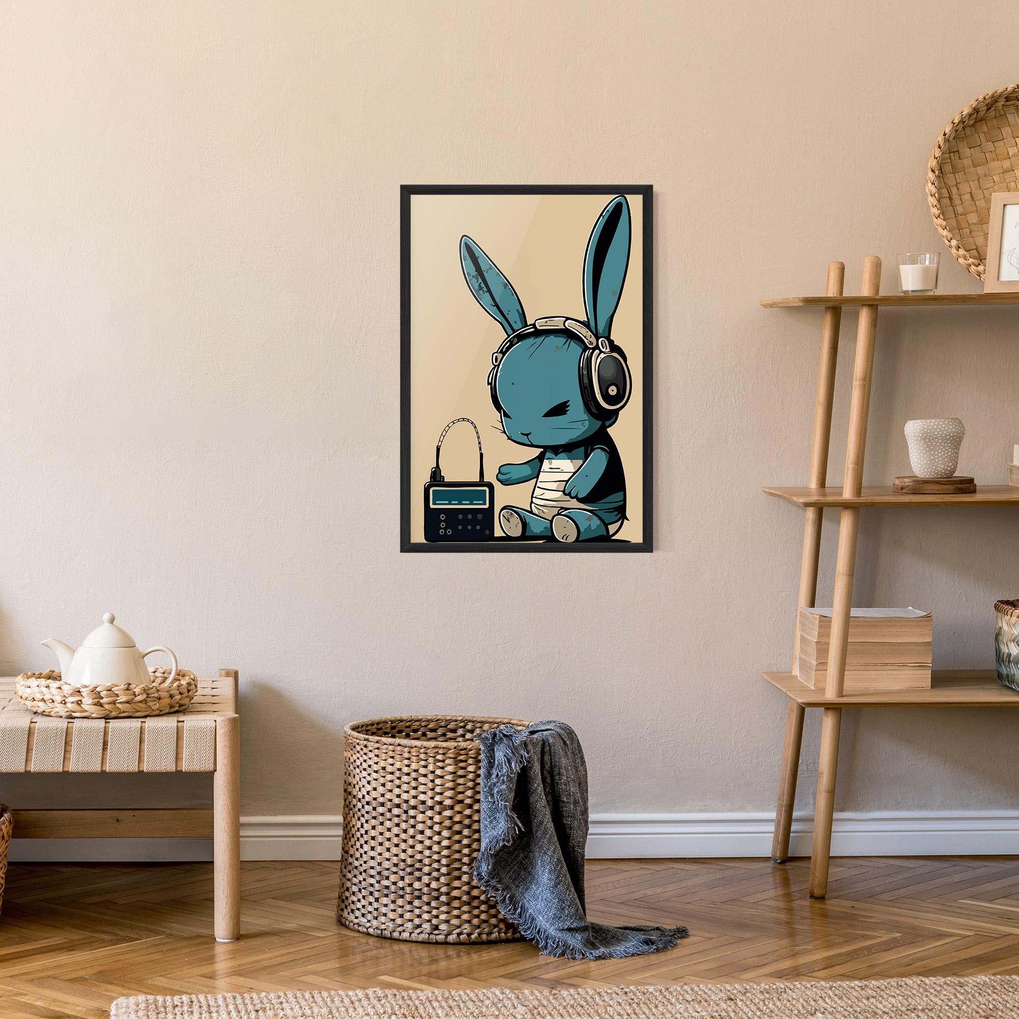 Gerahmte Poster Blue Baby Bunny mockup 9