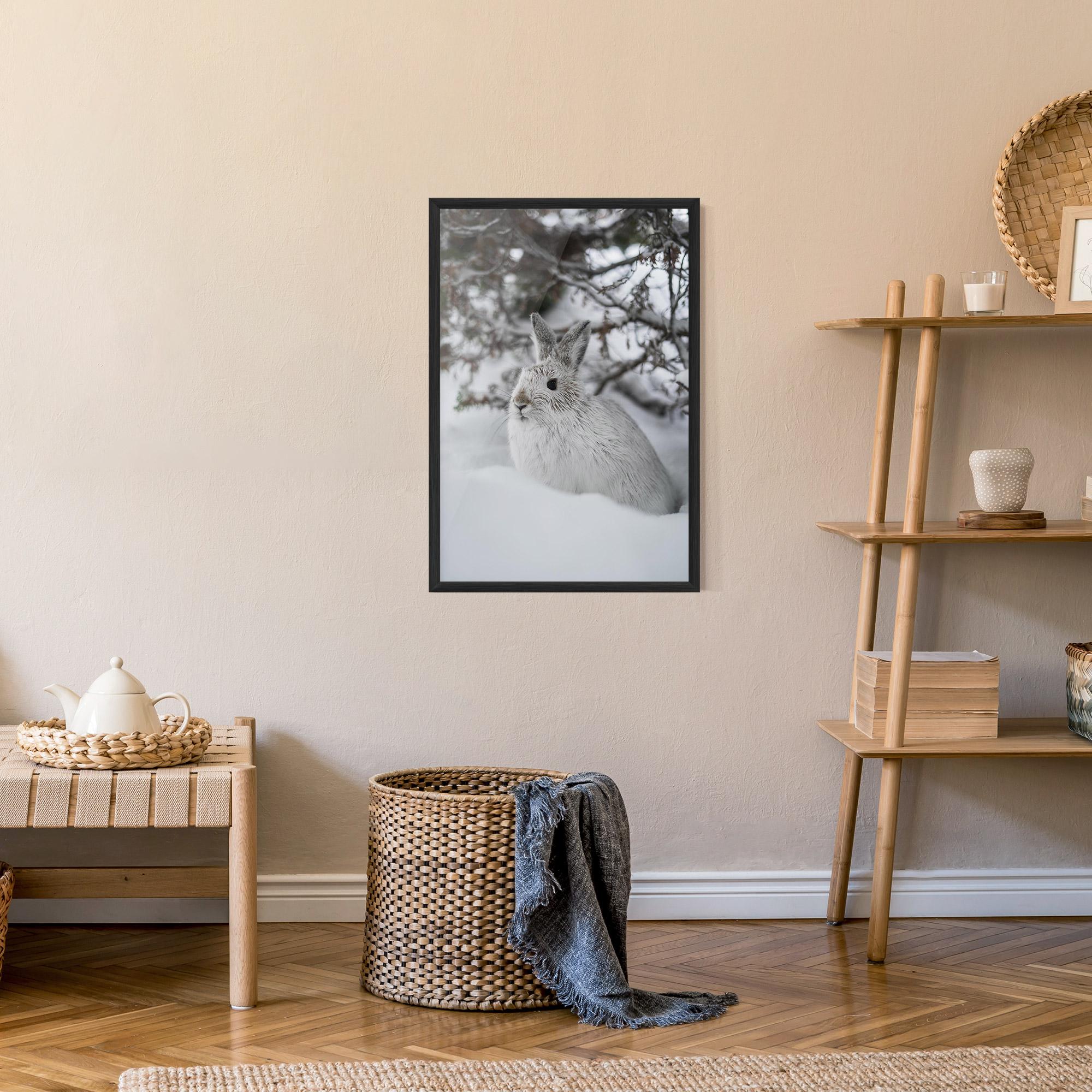 Gerahmte Poster Bunny In Snow mockup 9