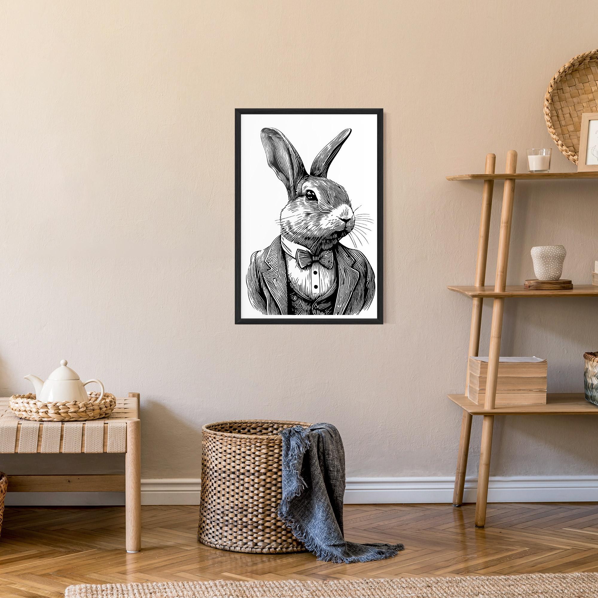 Gerahmte Poster Bunny In Suit mockup 9