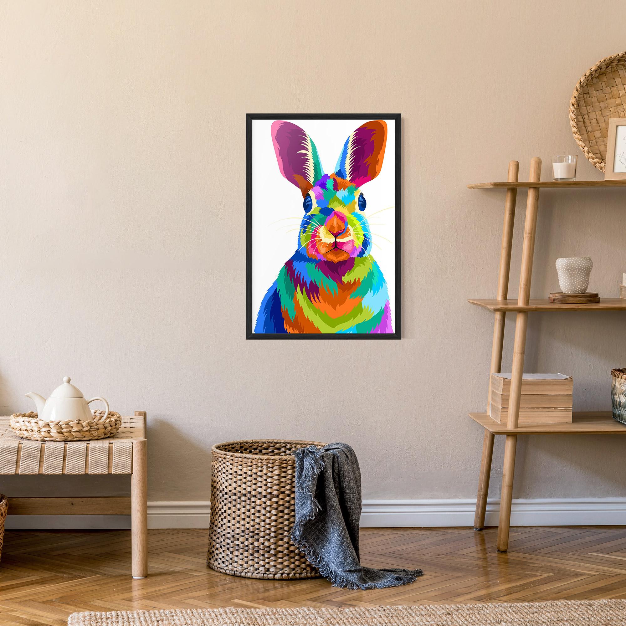 Gerahmte Poster Rabbit Art Style mockup 9