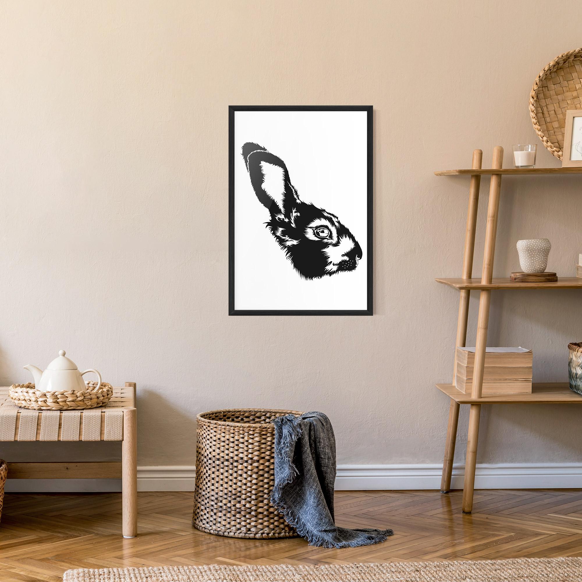 Gerahmte Poster Rabbit Head mockup 9