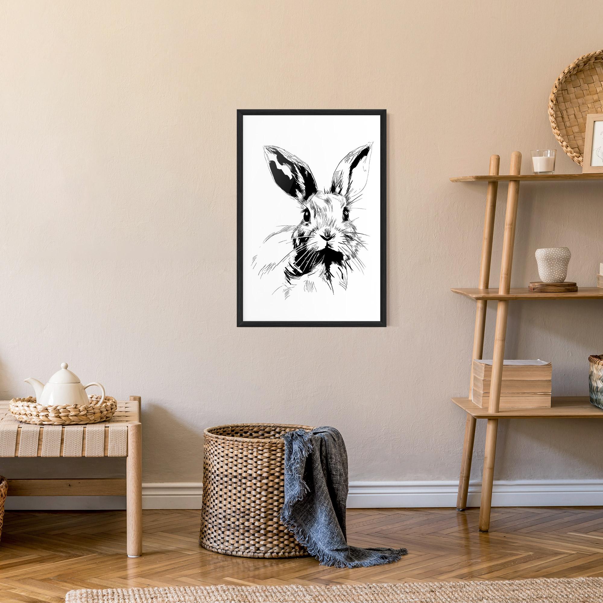 Gerahmte Poster Rabbit Looking mockup 9