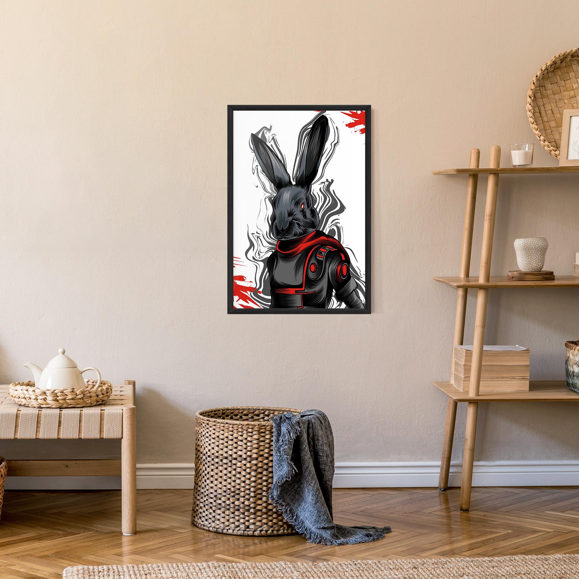 Gerahmte Poster Red Robot Bunny mockup 9