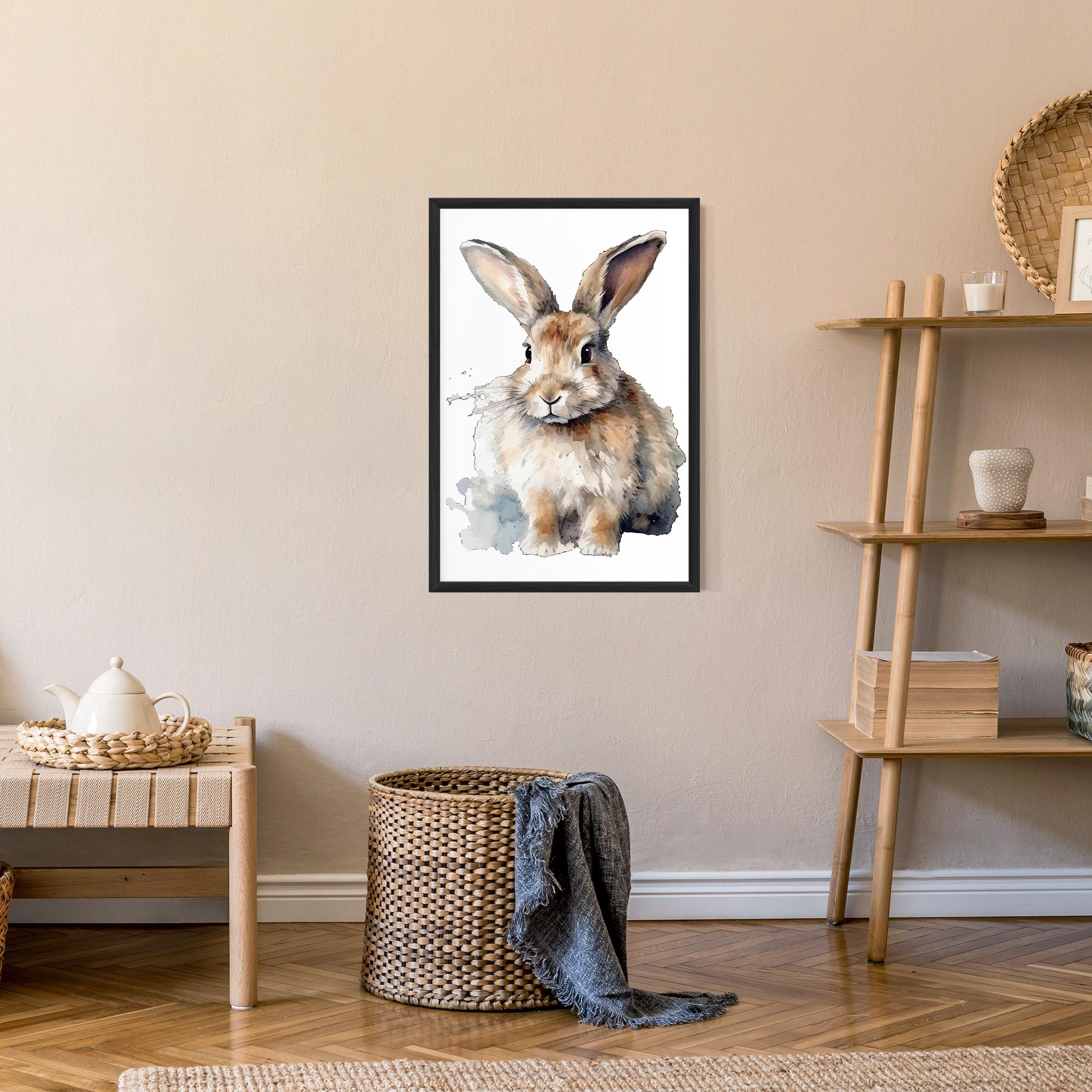 Gerahmte Poster Watercolor Cute Bunny mockup 9