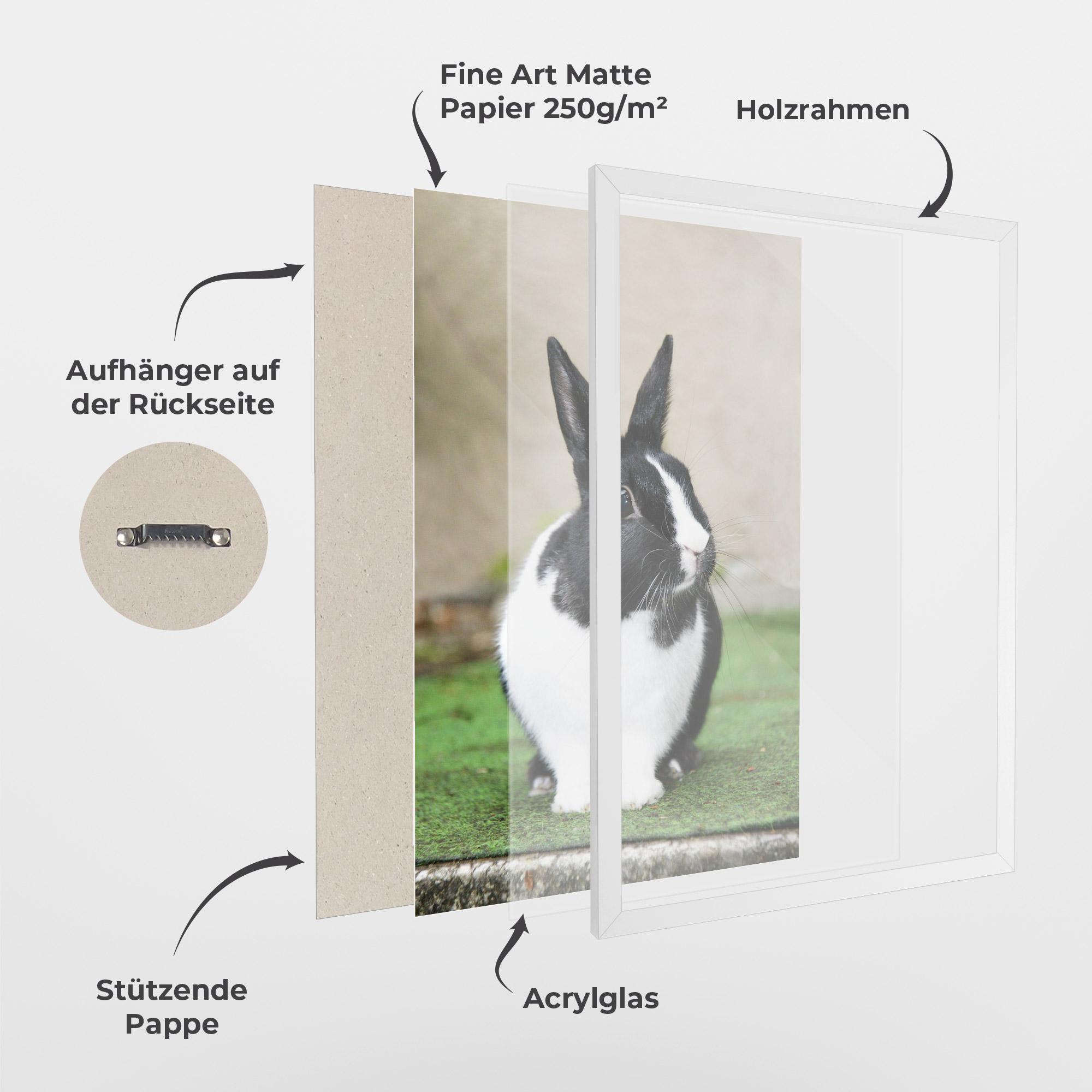 Gerahmte Poster Black Ear Rabbit mockup 1