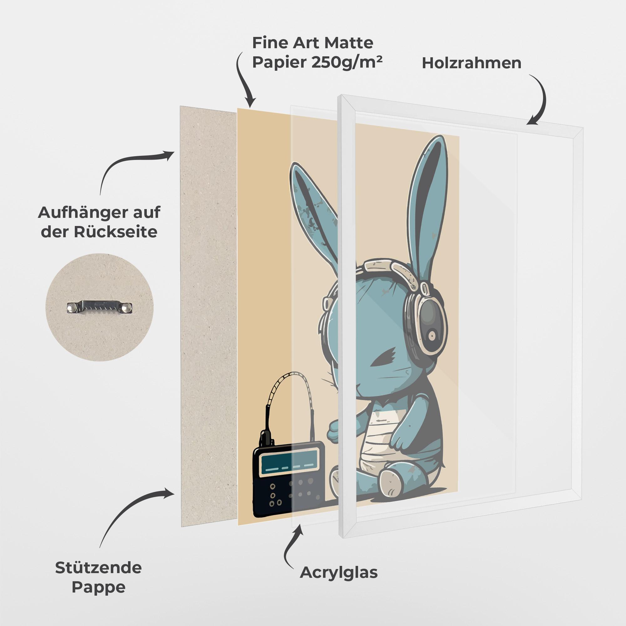 Gerahmte Poster Blue Baby Bunny mockup 1