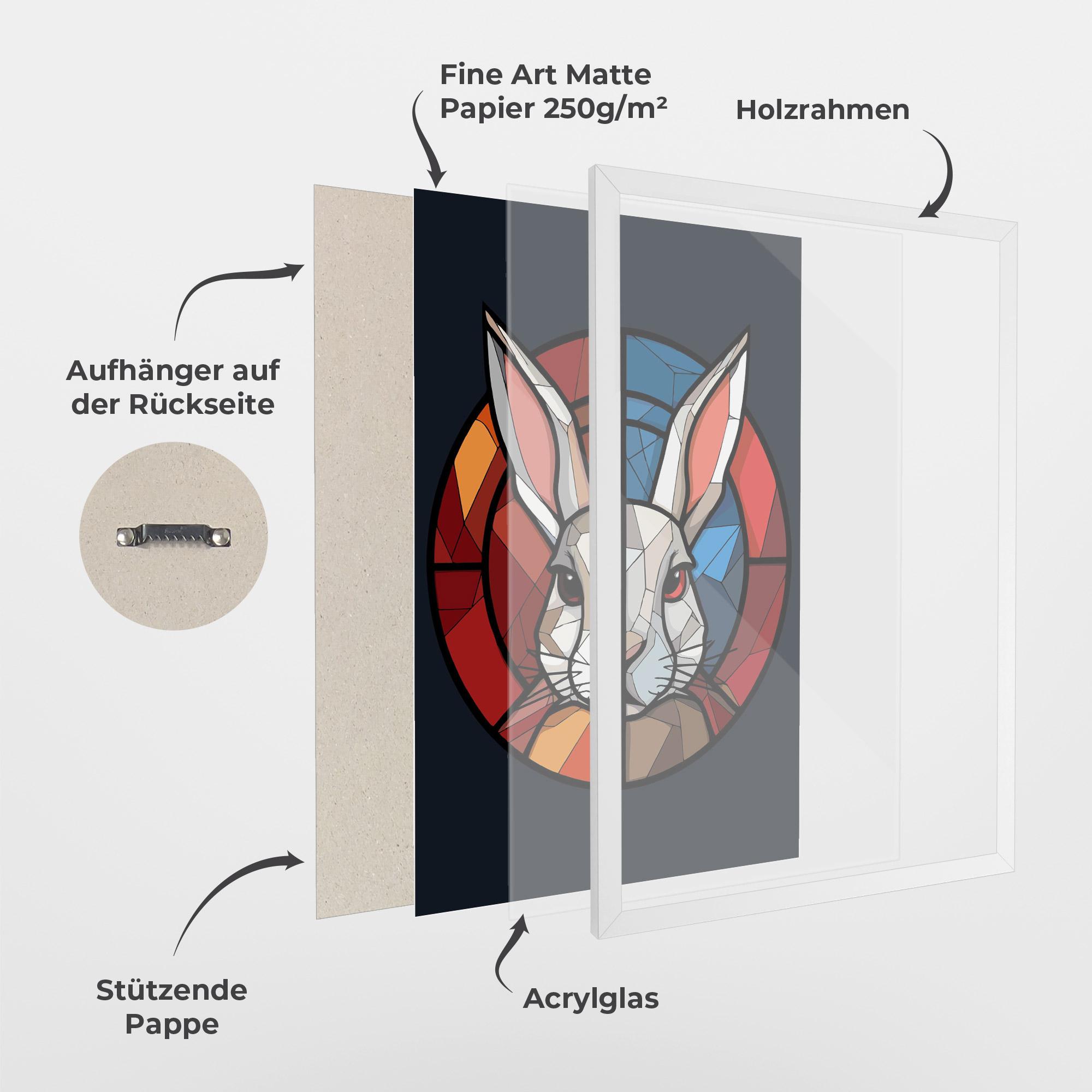 Gerahmte Poster Bunny mockup 1