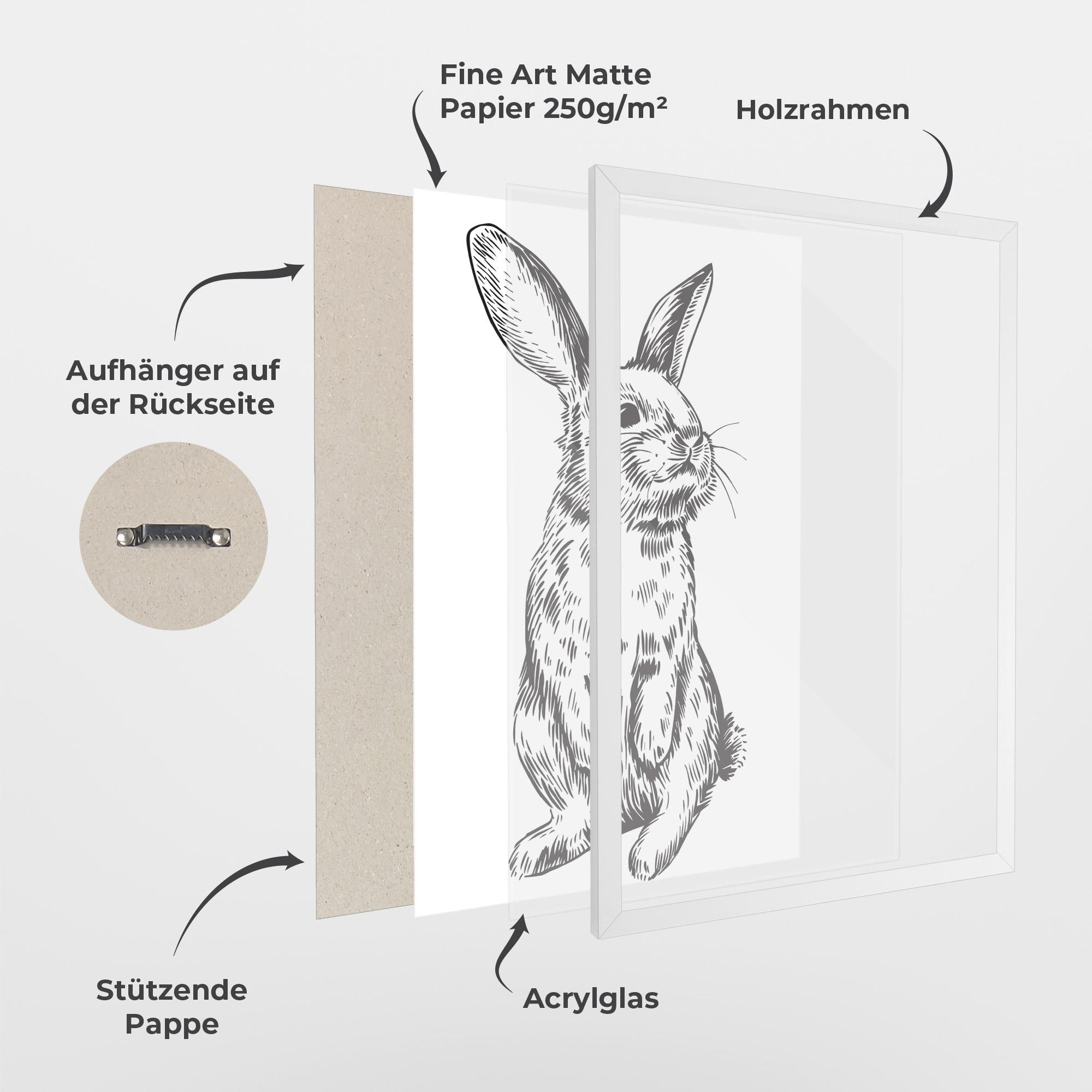 Gerahmte Poster Cute Bunny mockup 1