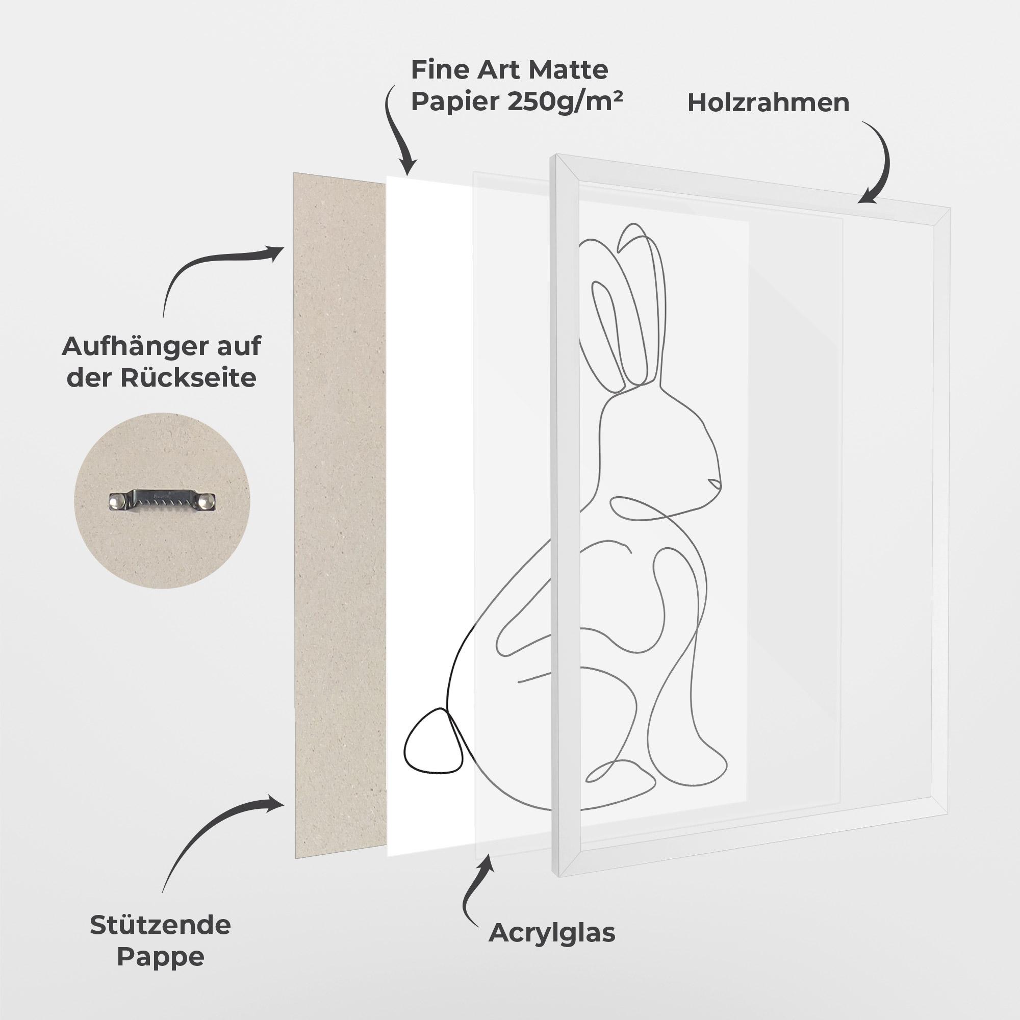 Gerahmte Poster Cute Rabbit mockup 1