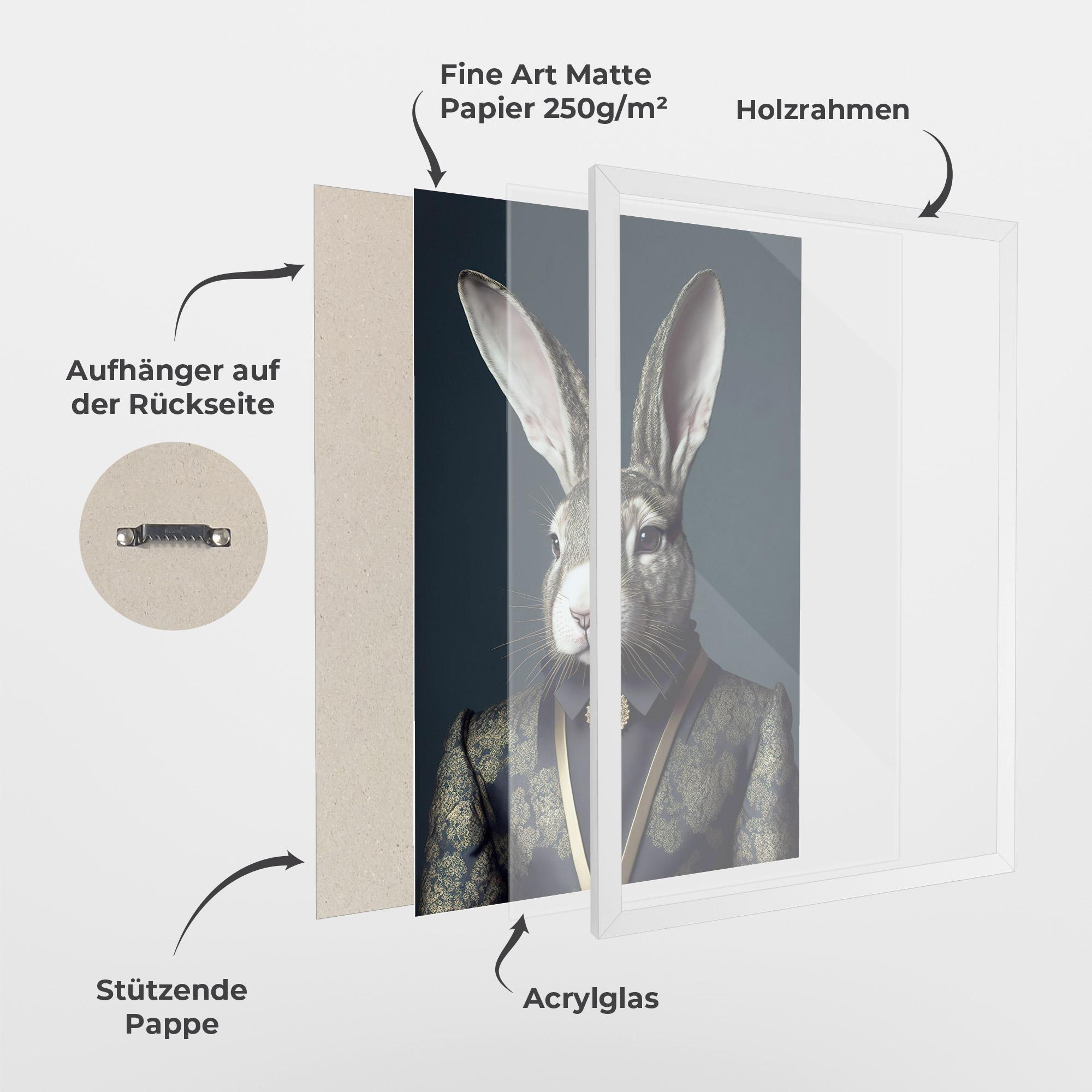 Gerahmte Poster Elegant Rabbit mockup 1