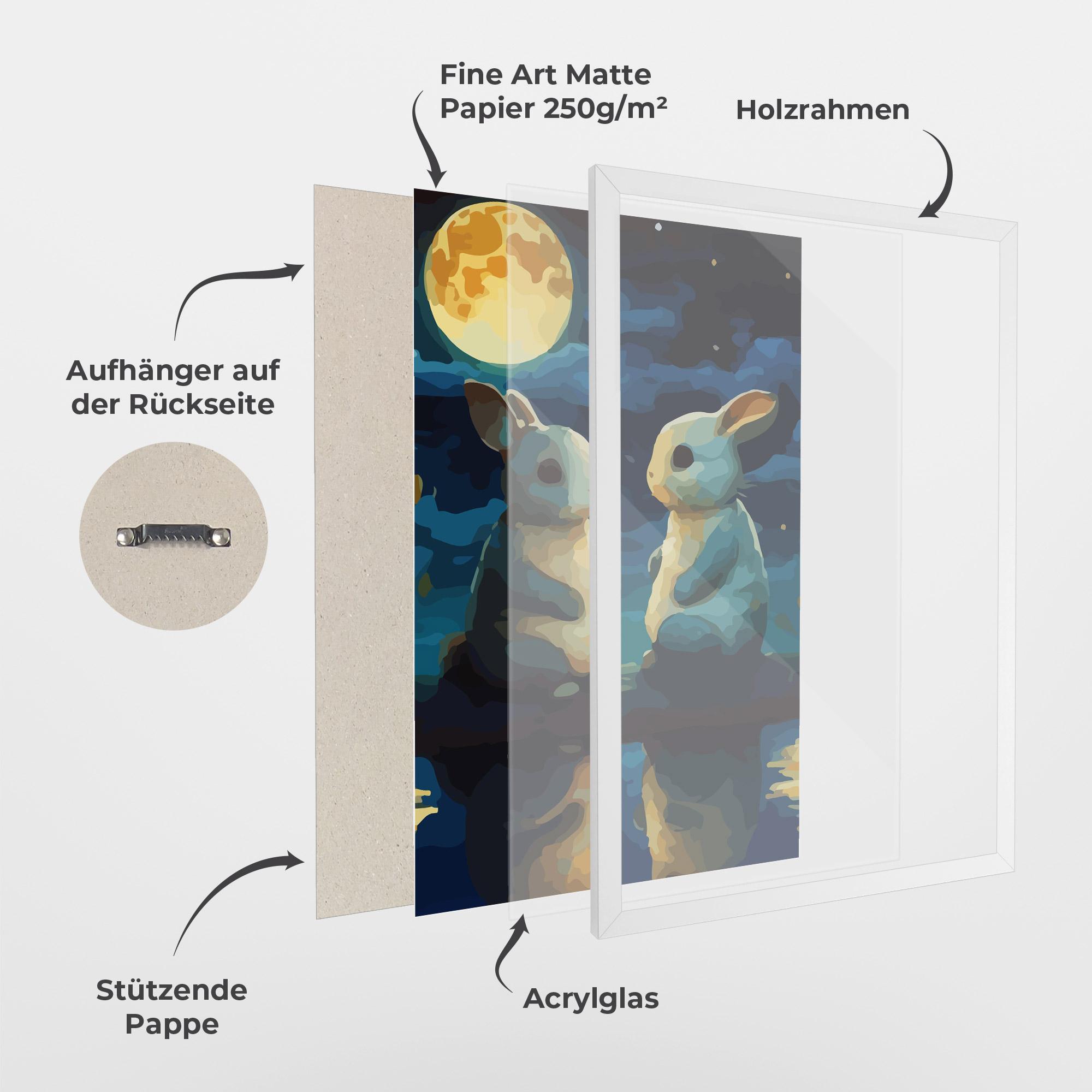 Gerahmte Poster Full Moon Bunny mockup 1