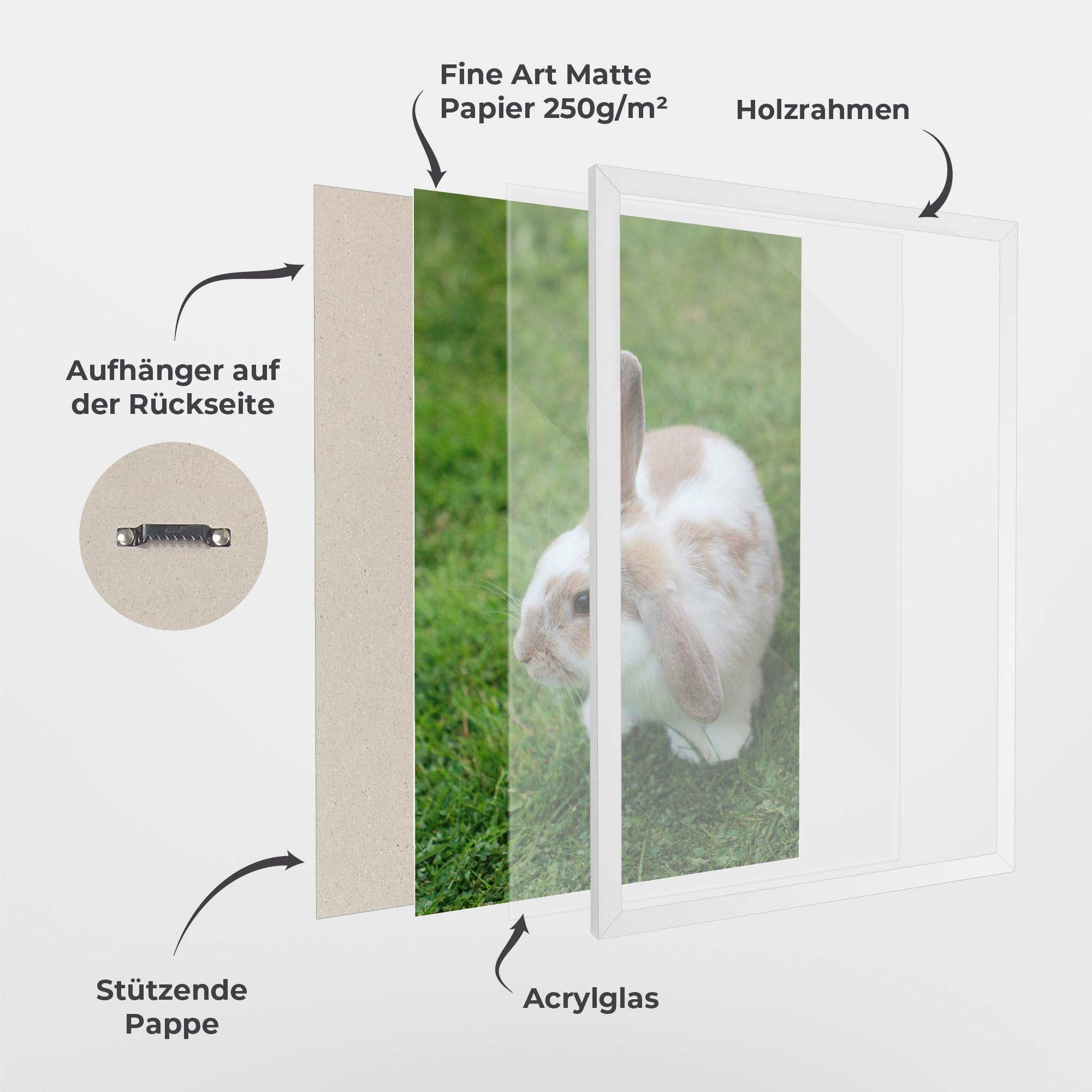 Gerahmte Poster Light Orange Bunny mockup 1