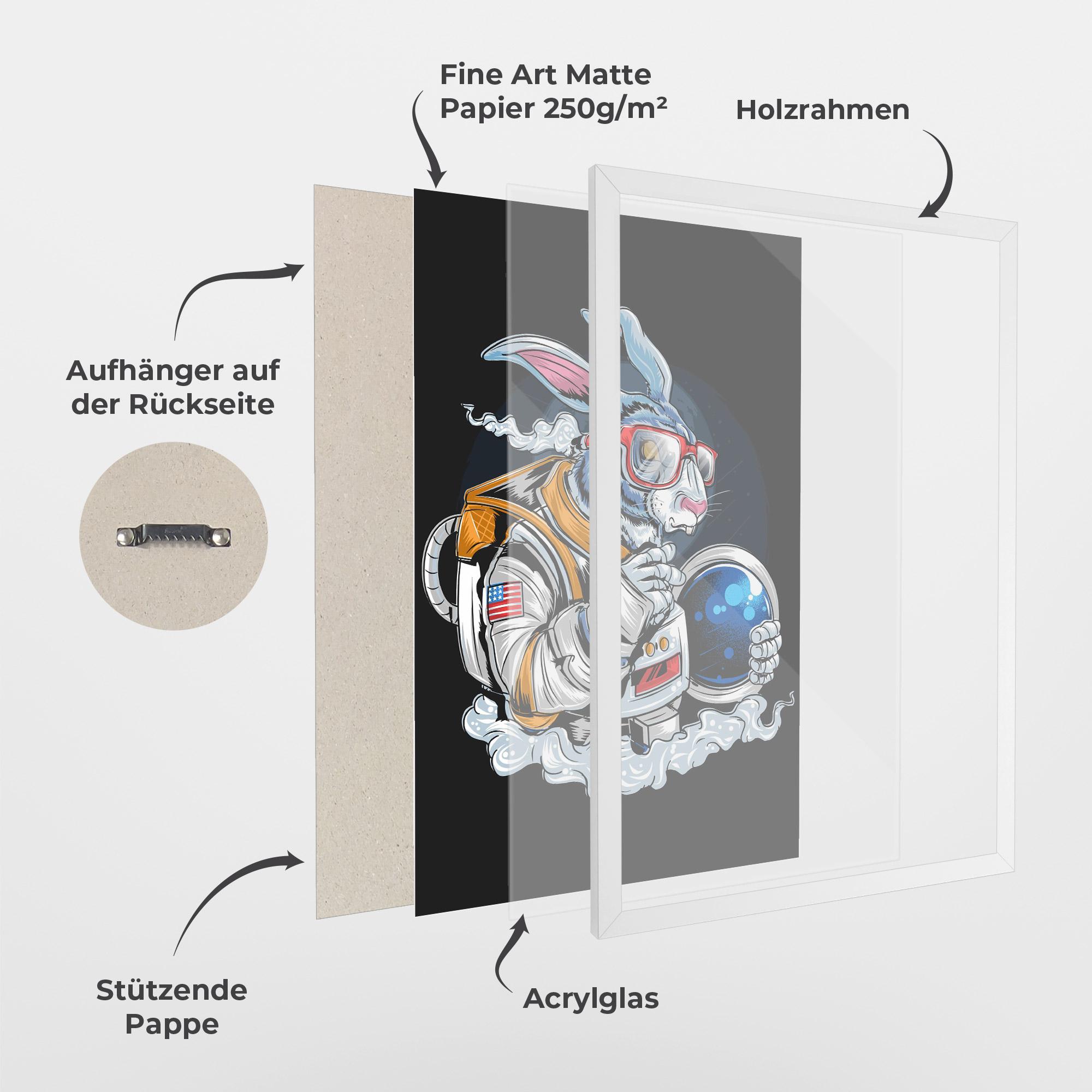 Gerahmte Poster Moon Bunny mockup 1