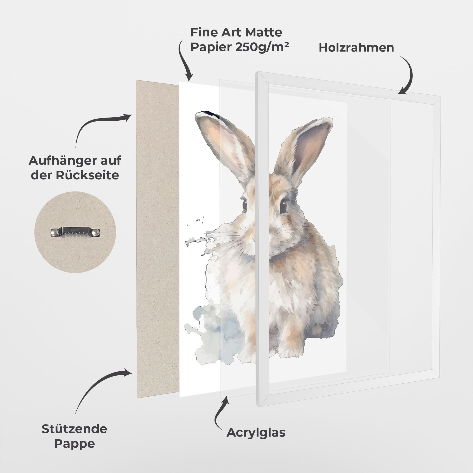 Watercolor Cute Bunny mockup 1