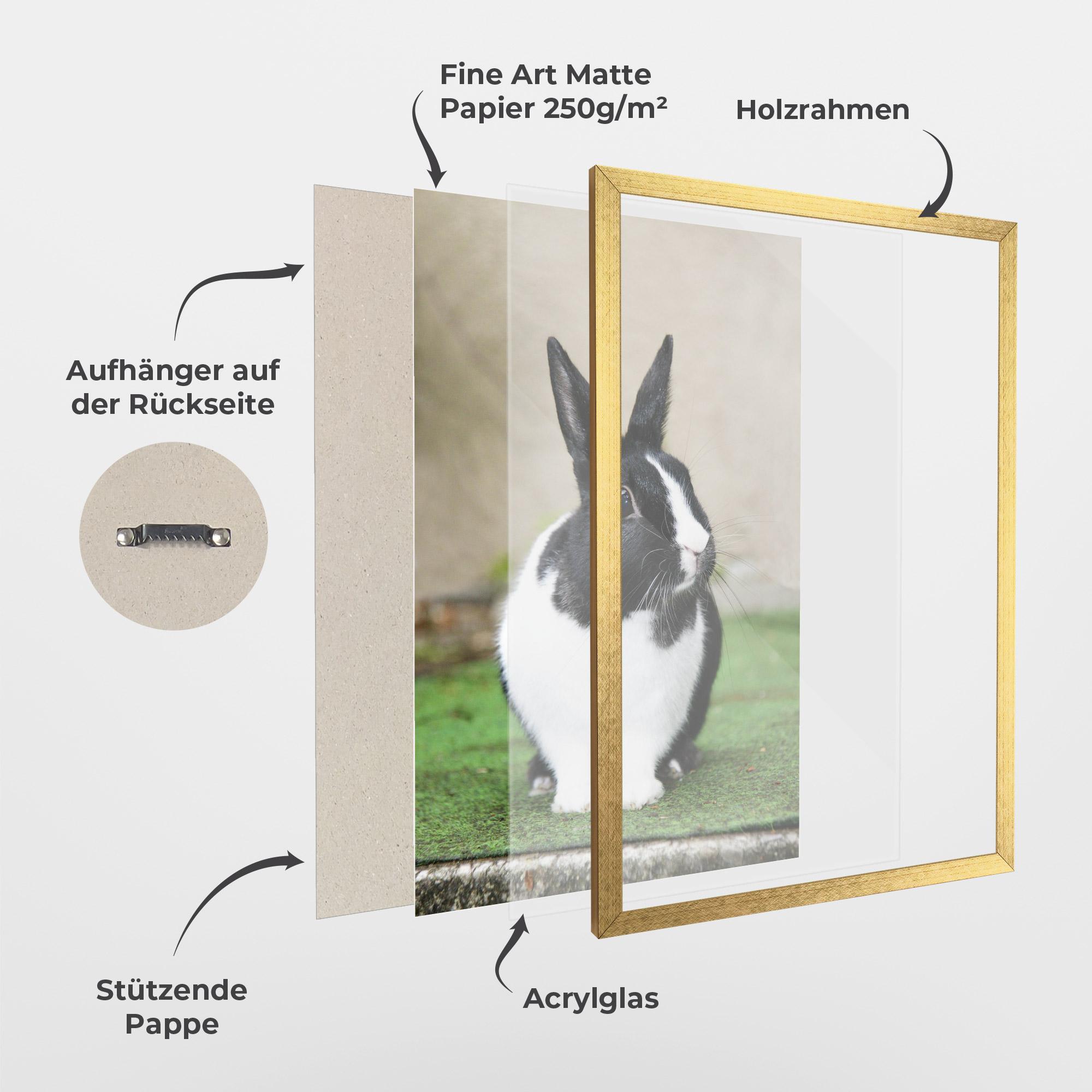 Gerahmte Poster Black Ear Rabbit mockup 1