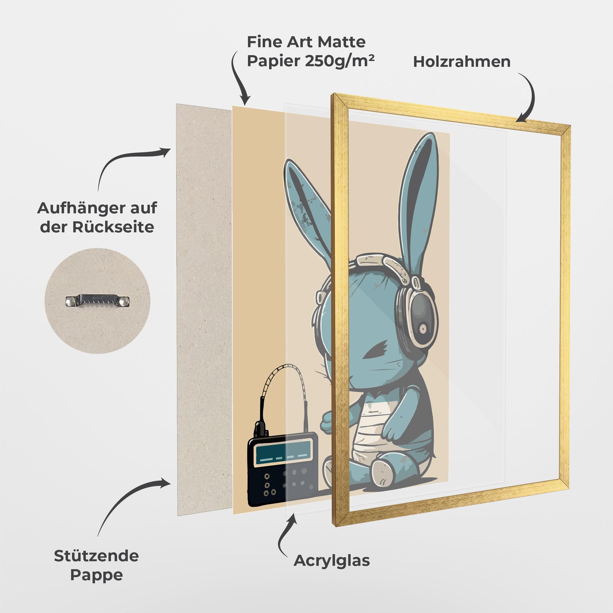 Gerahmte Poster Blue Baby Bunny mockup 1