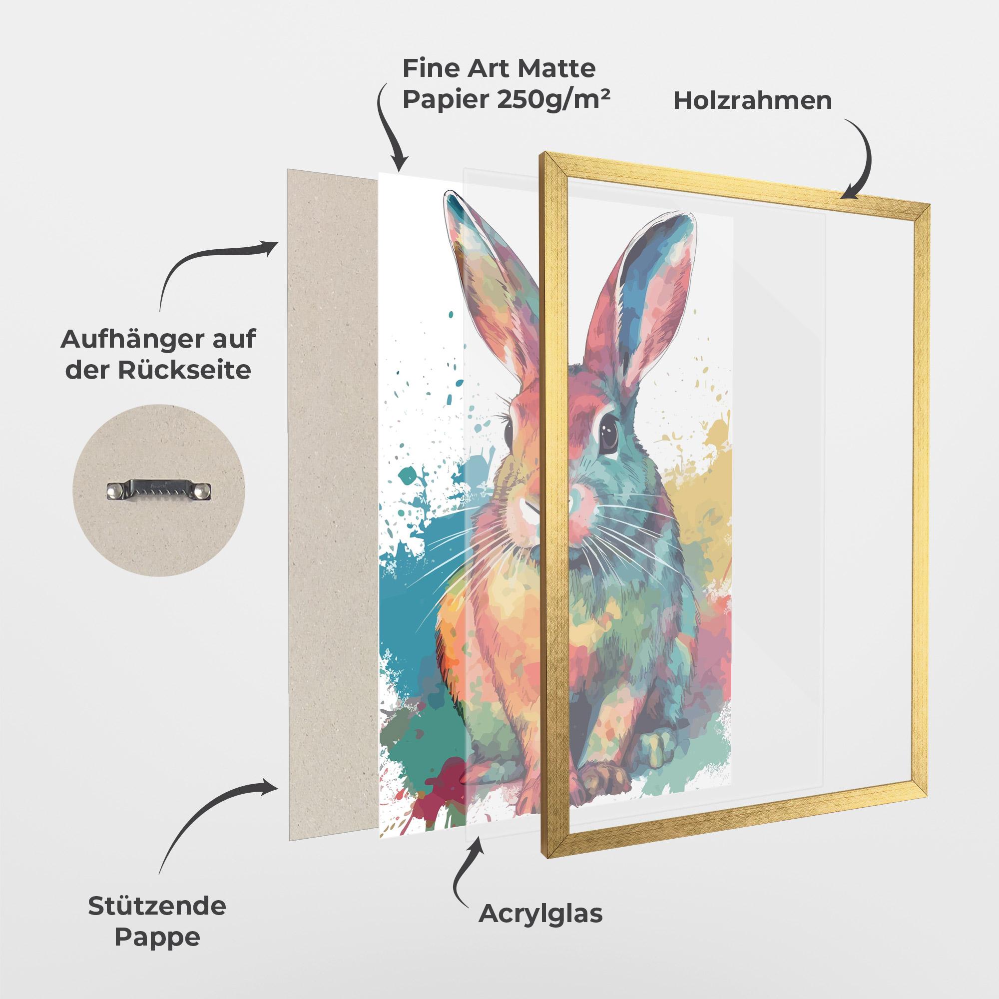 Gerahmte Poster Brush Rabbit mockup 1