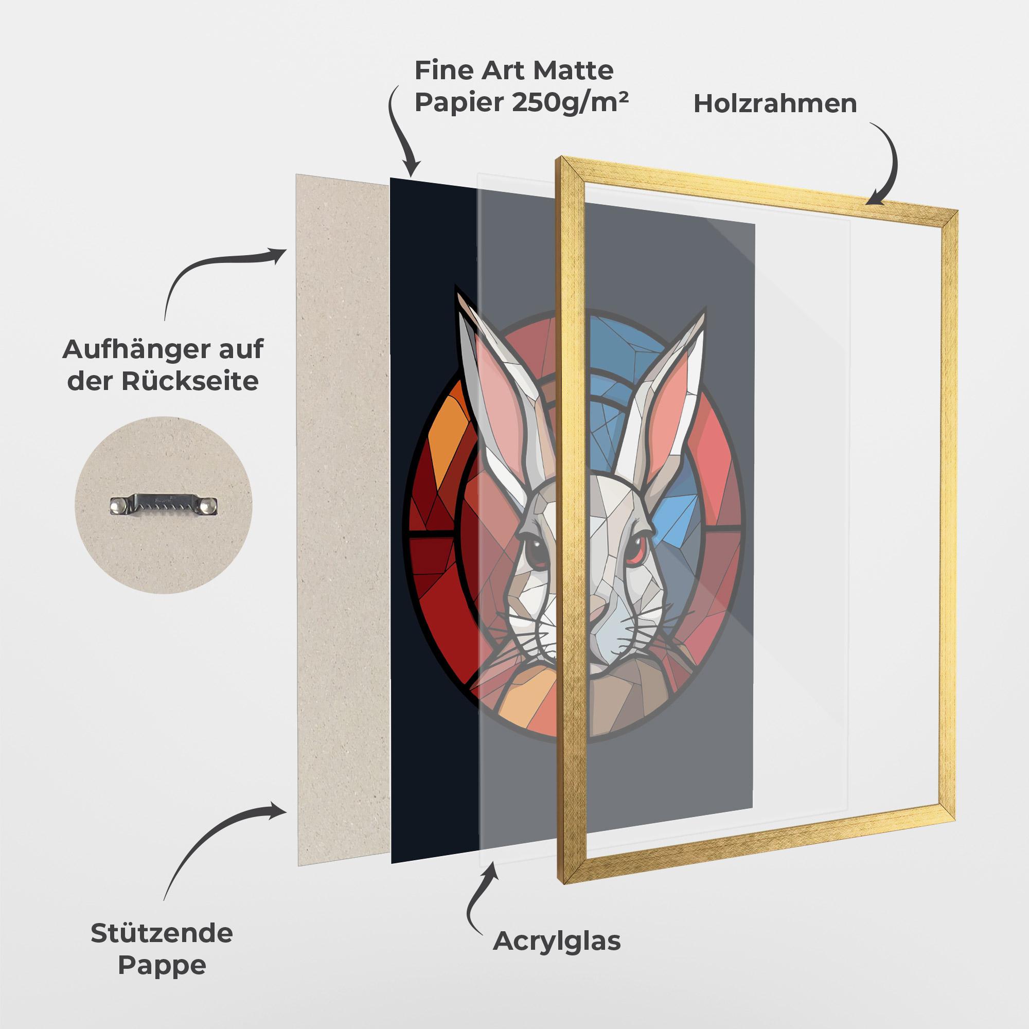 Gerahmte Poster Bunny mockup 1