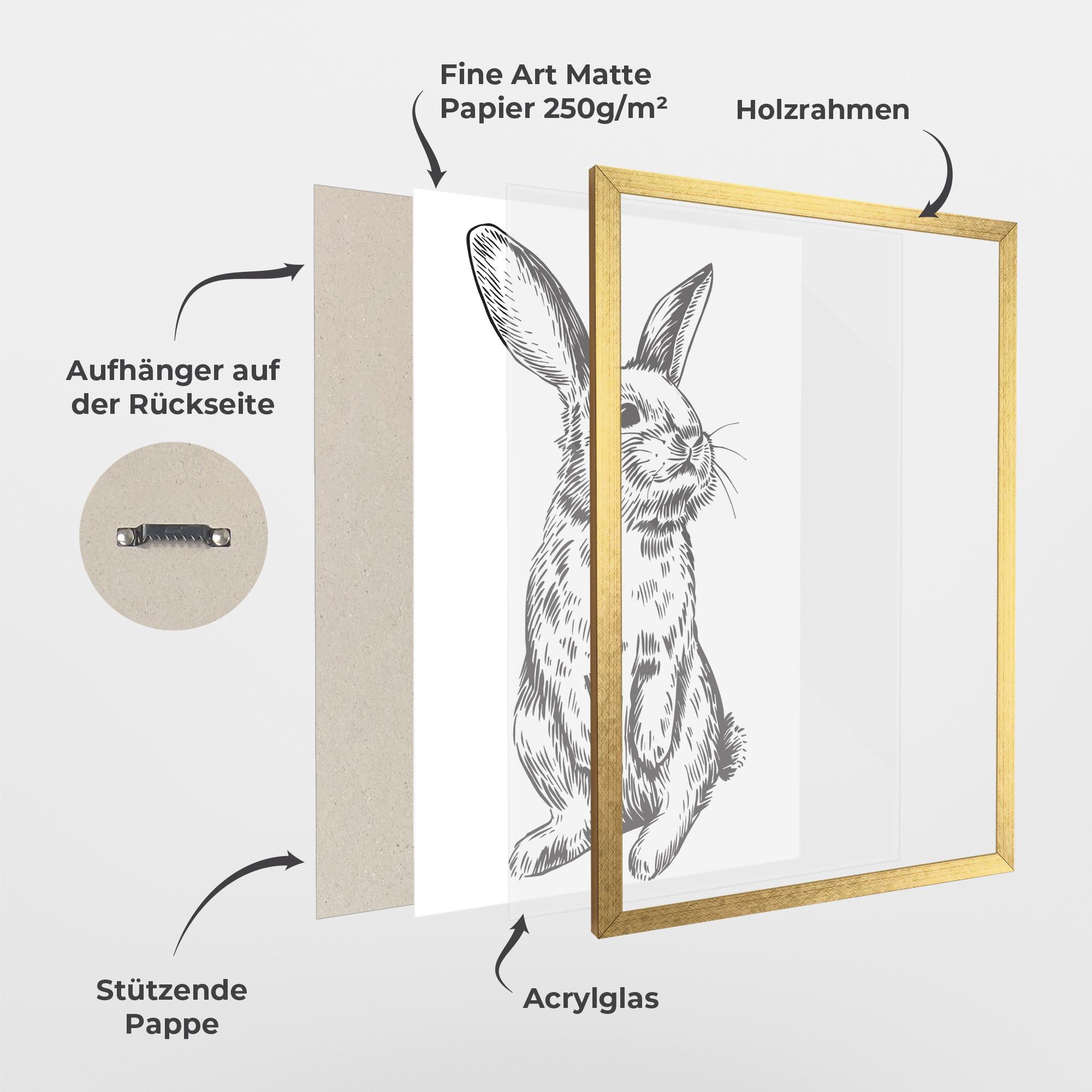 Gerahmte Poster Cute Bunny mockup 1