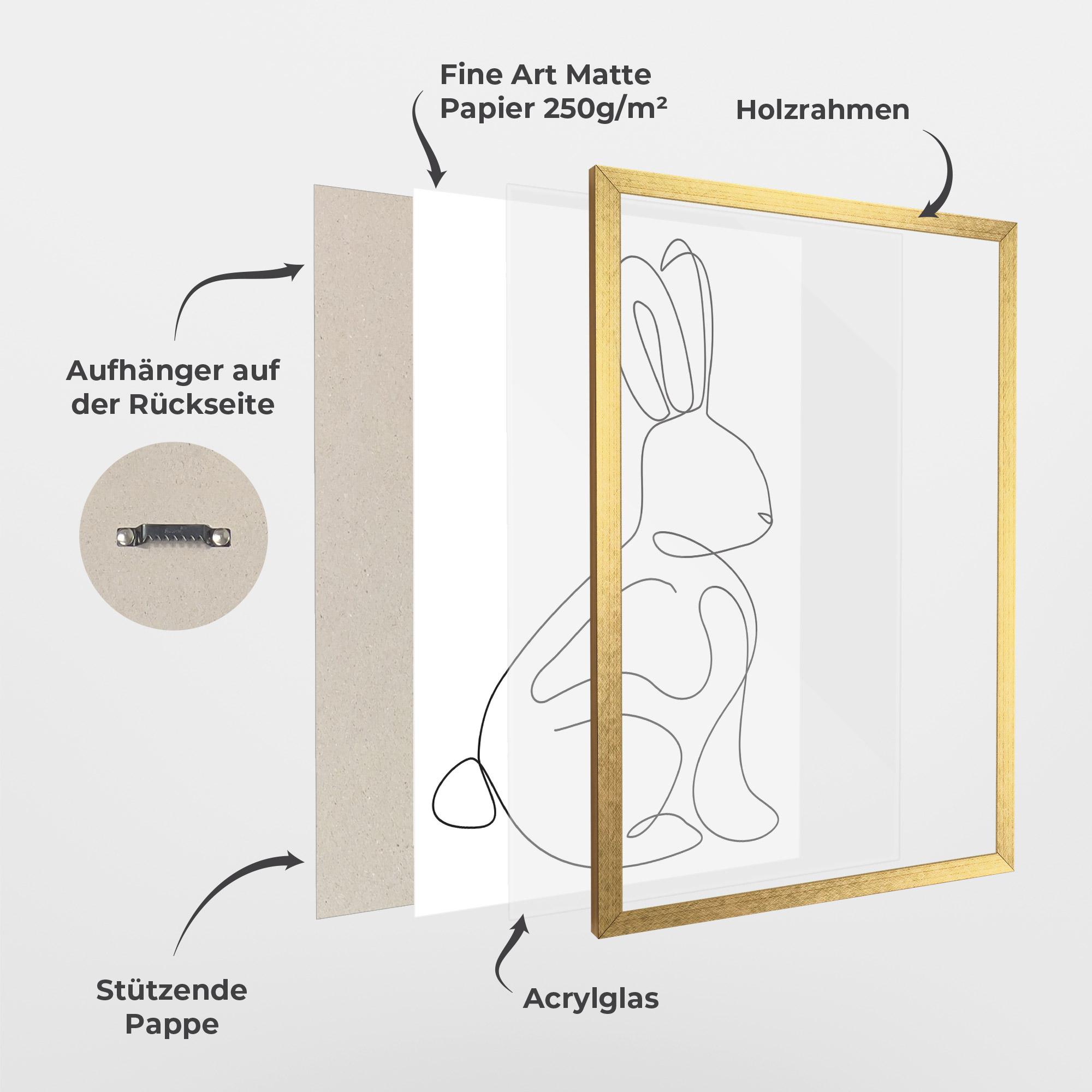 Gerahmte Poster Cute Rabbit mockup 1
