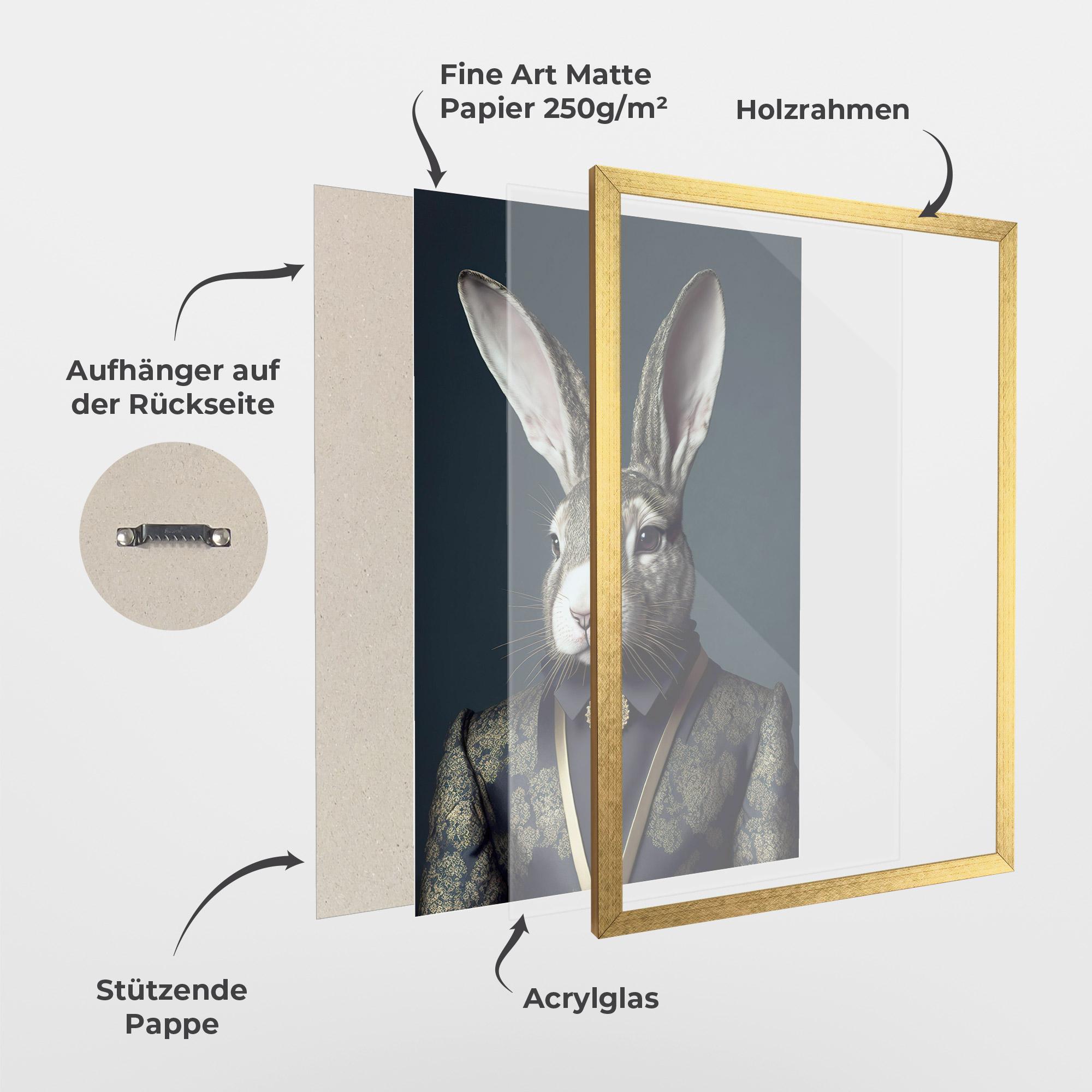 Gerahmte Poster Elegant Rabbit mockup 1