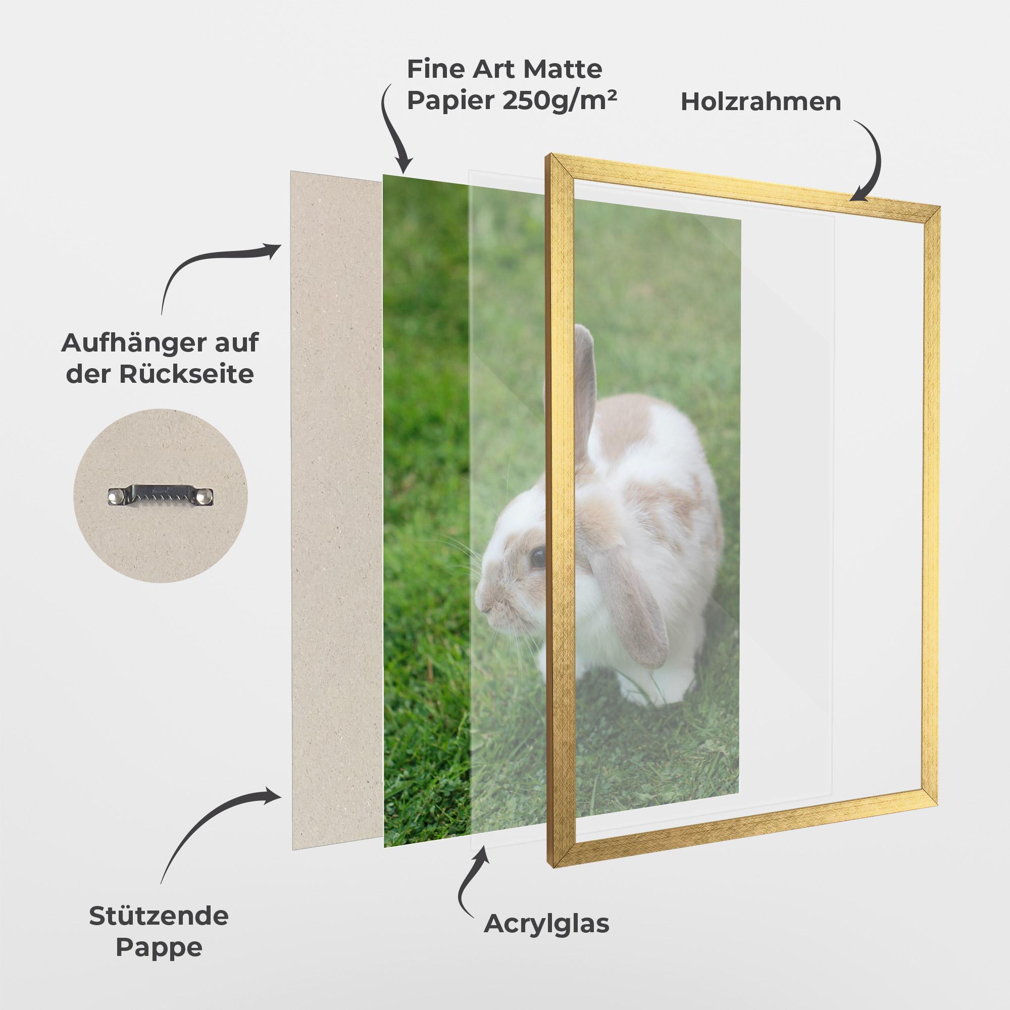 Gerahmte Poster Light Orange Bunny mockup 1