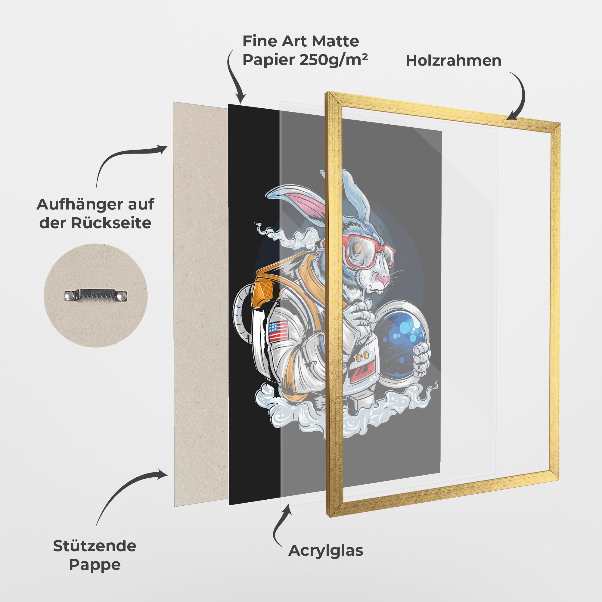 Gerahmte Poster Moon Bunny mockup 1