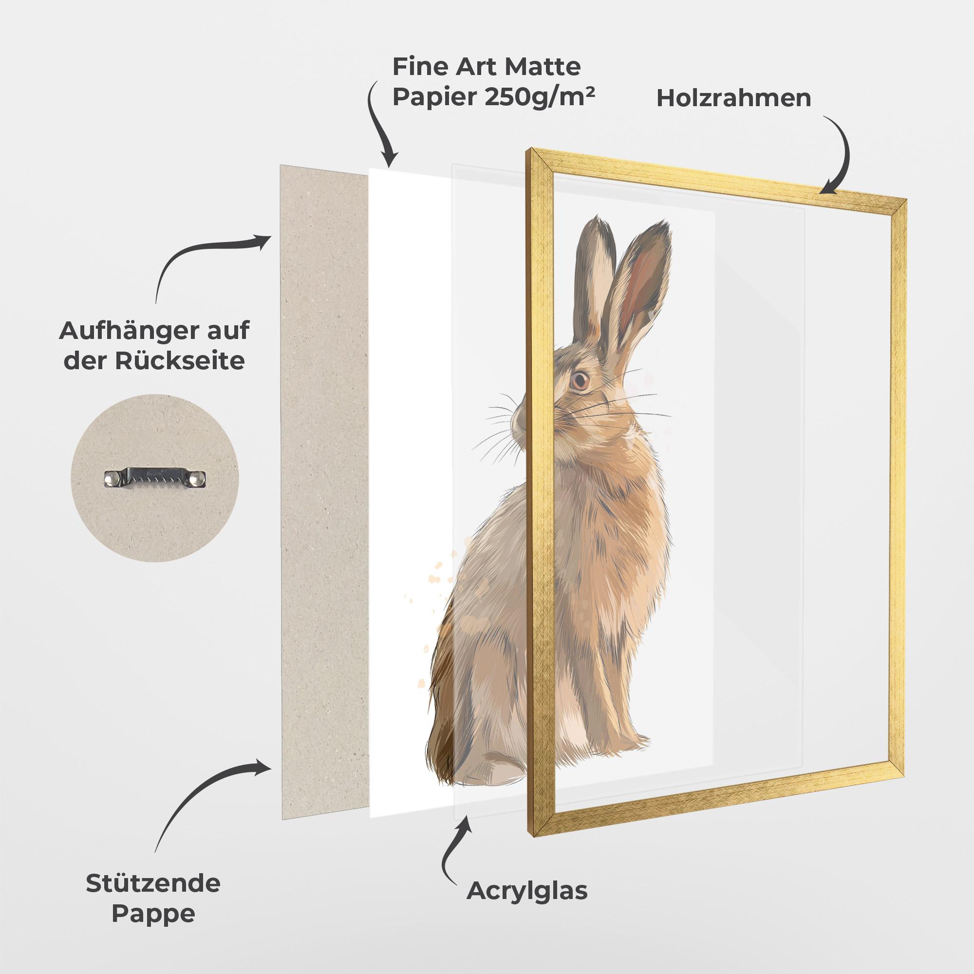 Gerahmte Poster Painted Bunny mockup 1