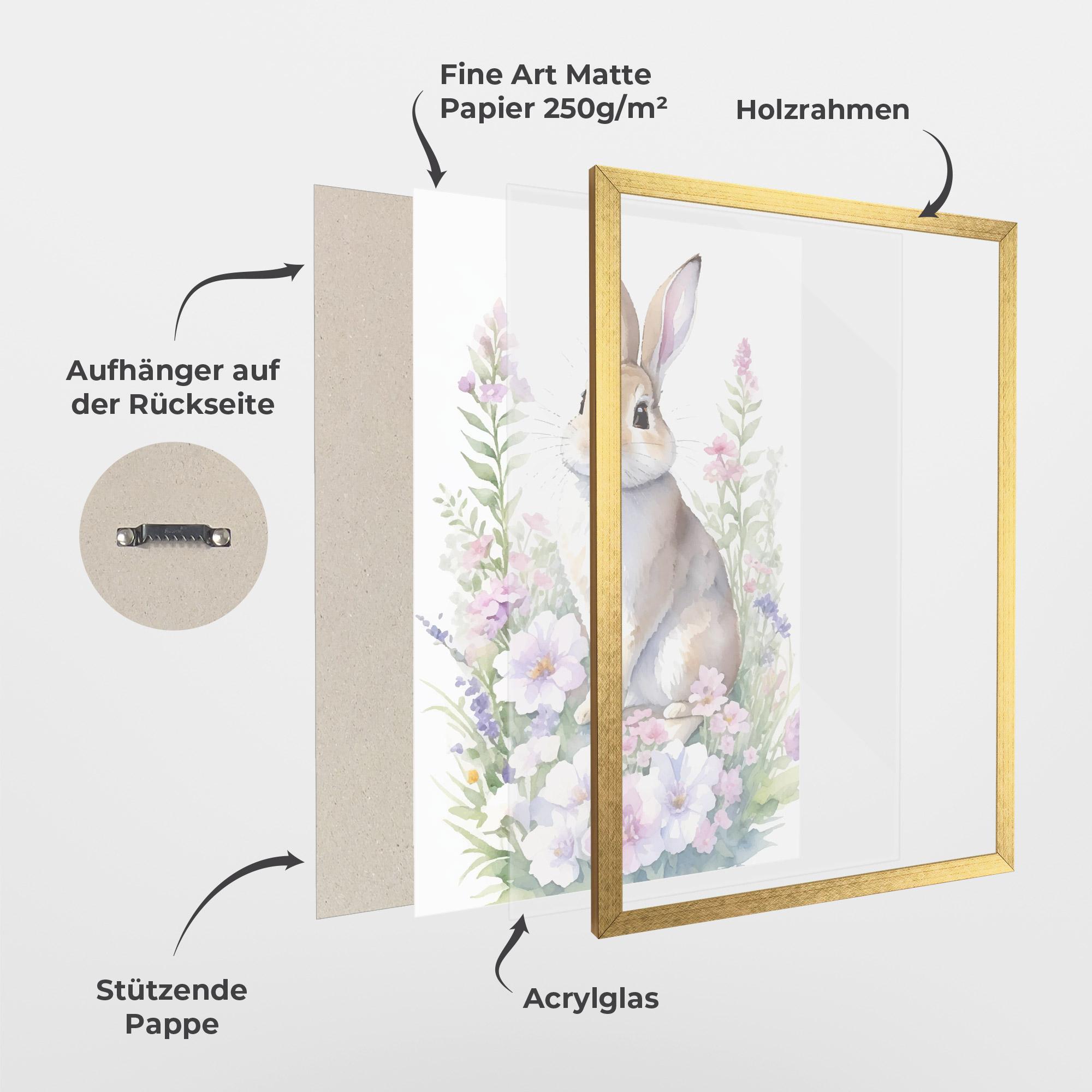 Gerahmte Poster Pretty Cute Bunny mockup 1