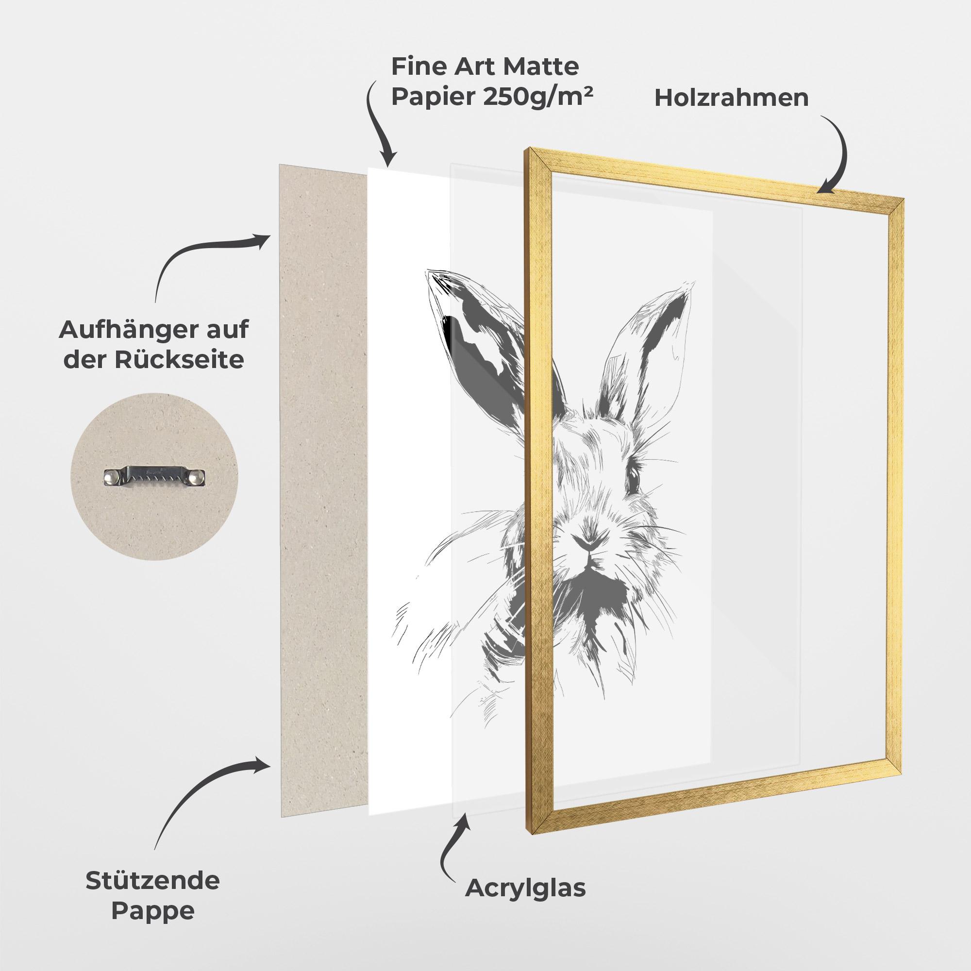 Gerahmte Poster Rabbit Looking mockup 1